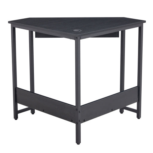 Computer Desk; Corner Desk With Smooth Keyboard Tray& Storage Shelves ; Compact Home Office; Small Desk With Sturdy Steel Frame As Workstation For Small Space; BLACK; 28.34''L 24''W 30.11''H