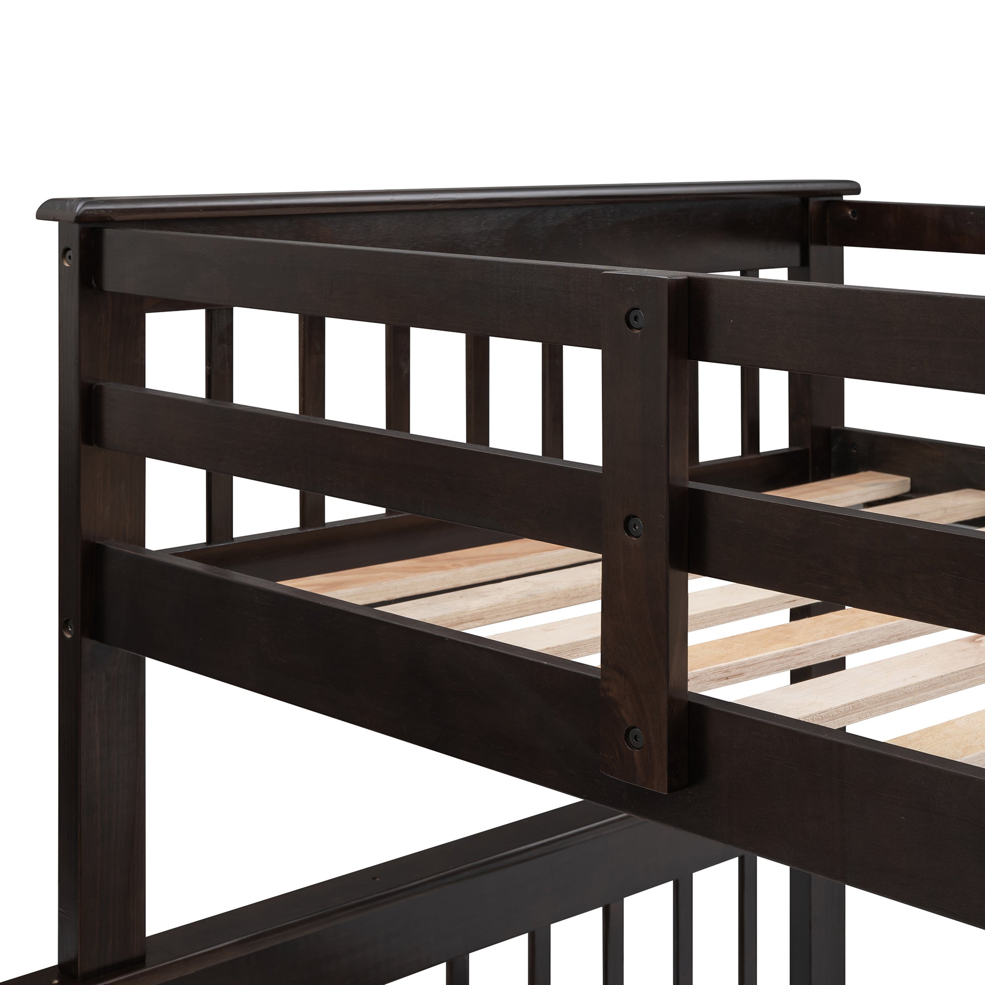 Stairway Twin-Over-Full Bunk Bed with Drawer;  Storage and Guard Rail for Bedroom;  Dorm;  for Adults