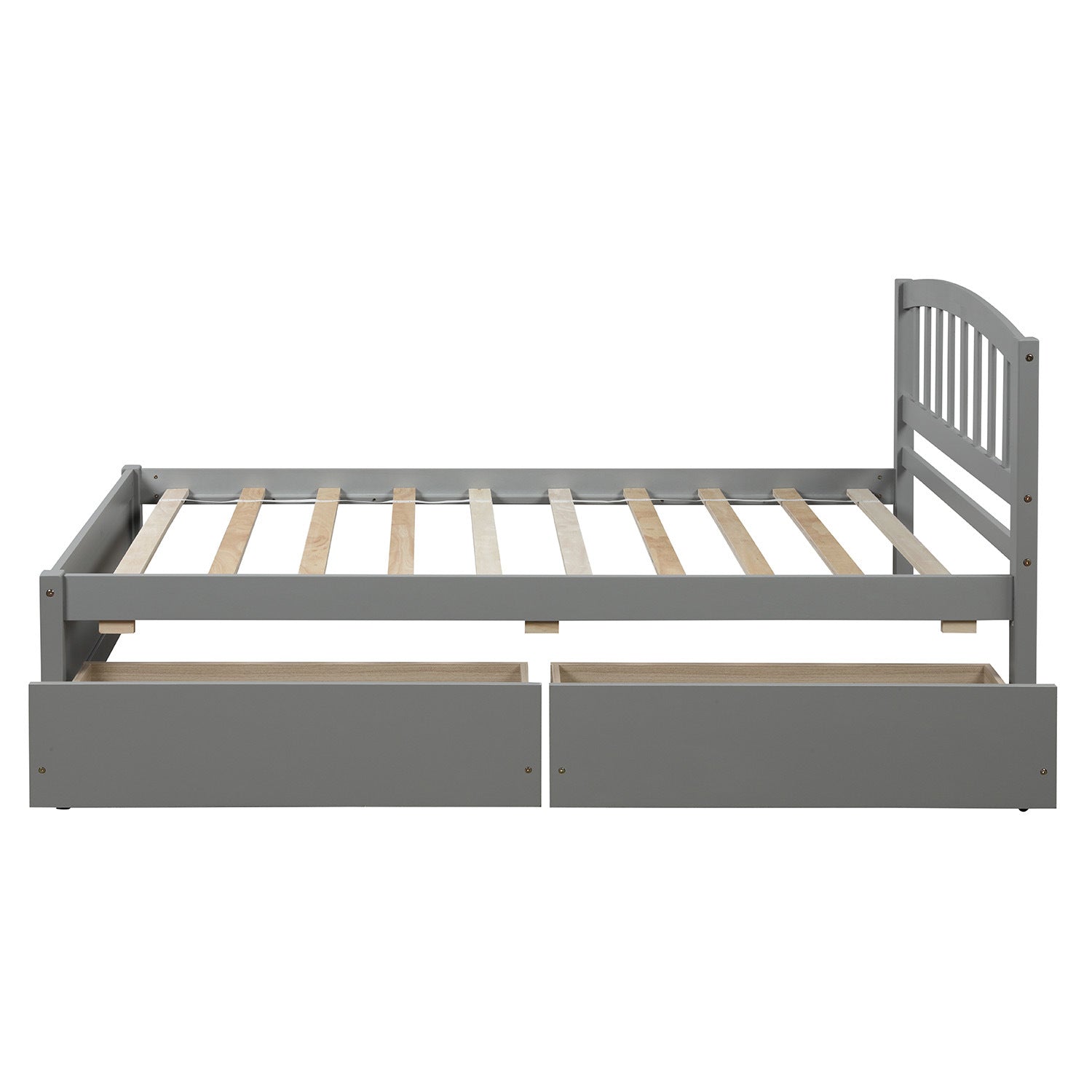 Twin Platform Storage Bed Wood Bed Frame with Two Drawers and Headboard