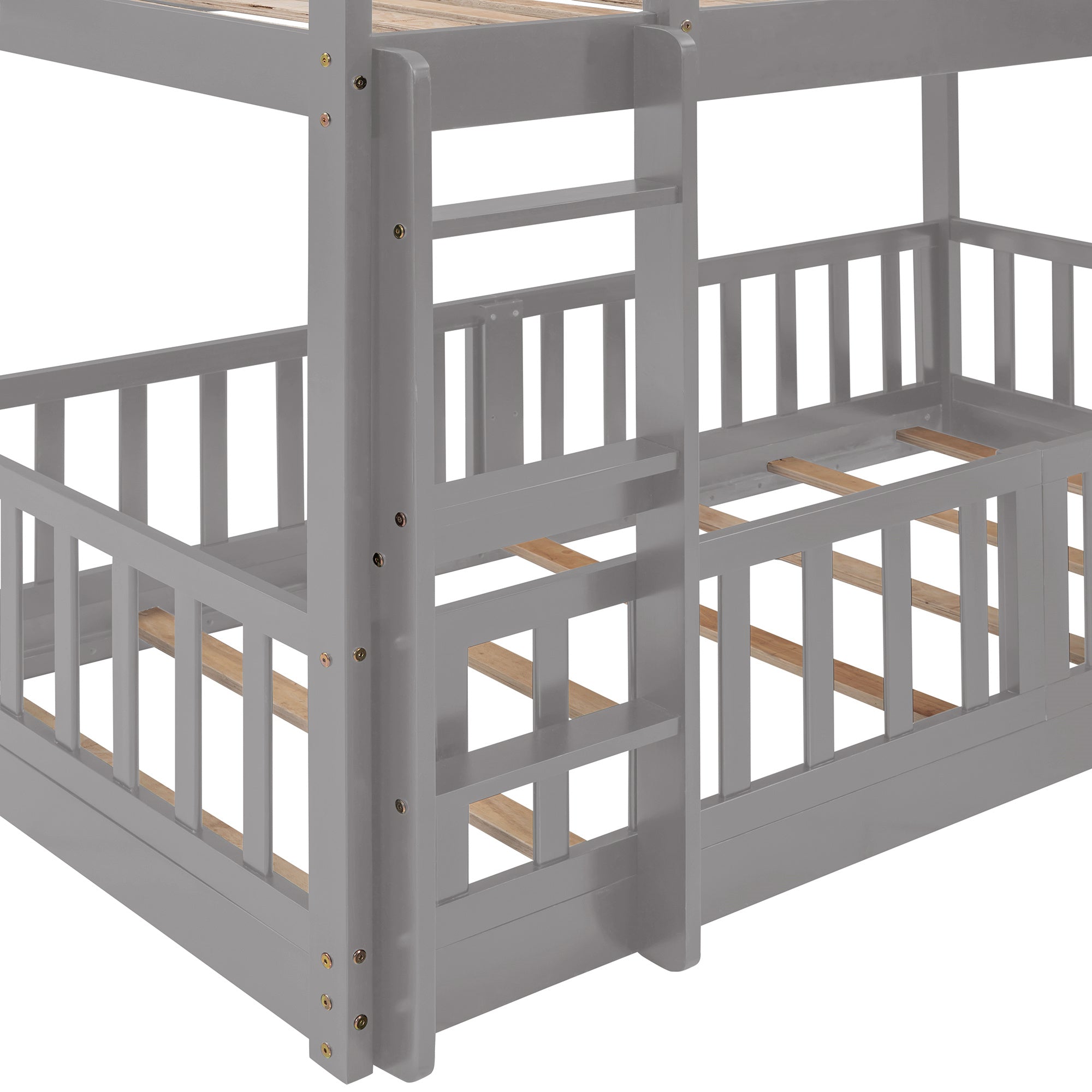 Twin Over Twin Bunk Bed with Slide and Ladder