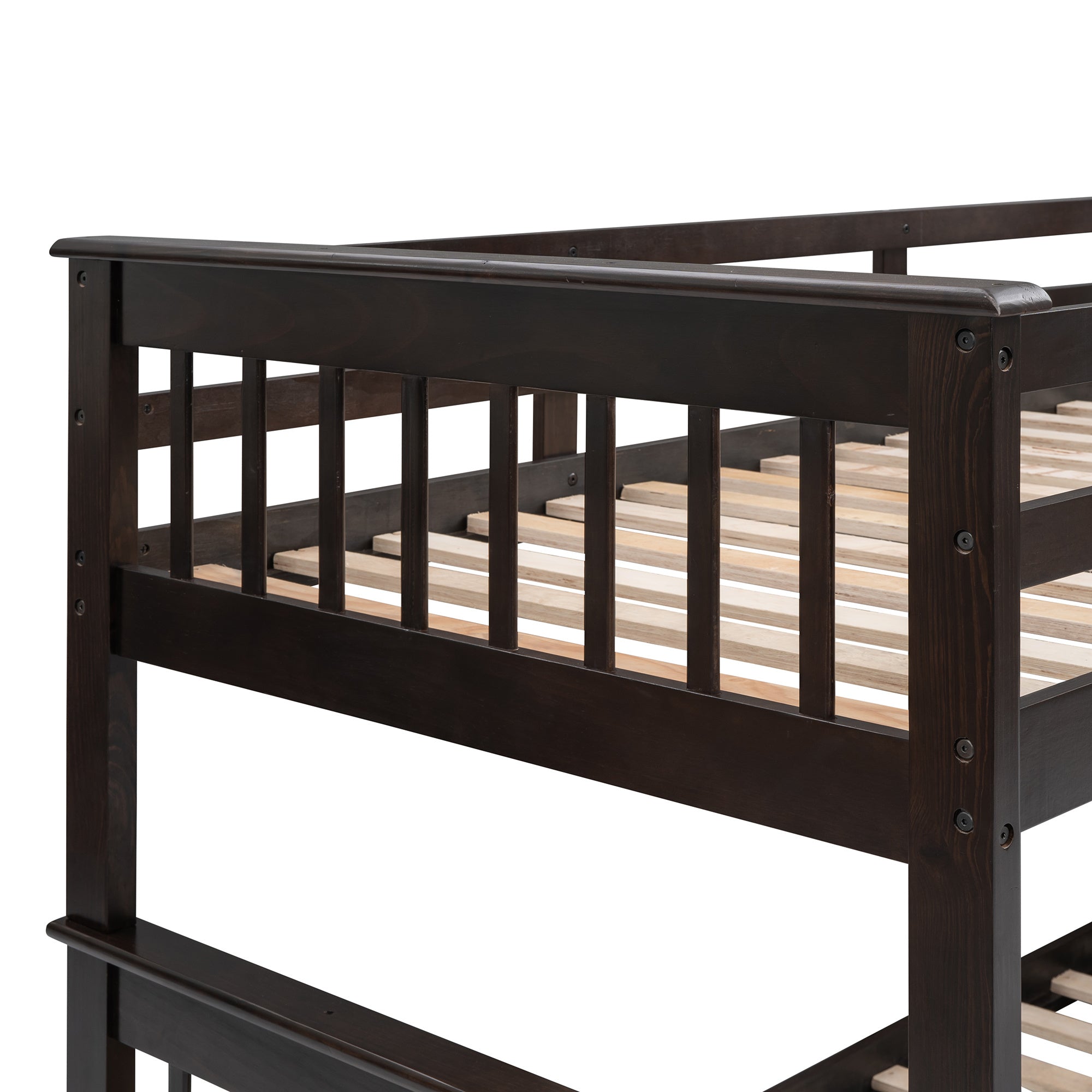 Stairway Twin-Over-Full Bunk Bed with Drawer;  Storage and Guard Rail for Bedroom;  Dorm;  for Adults