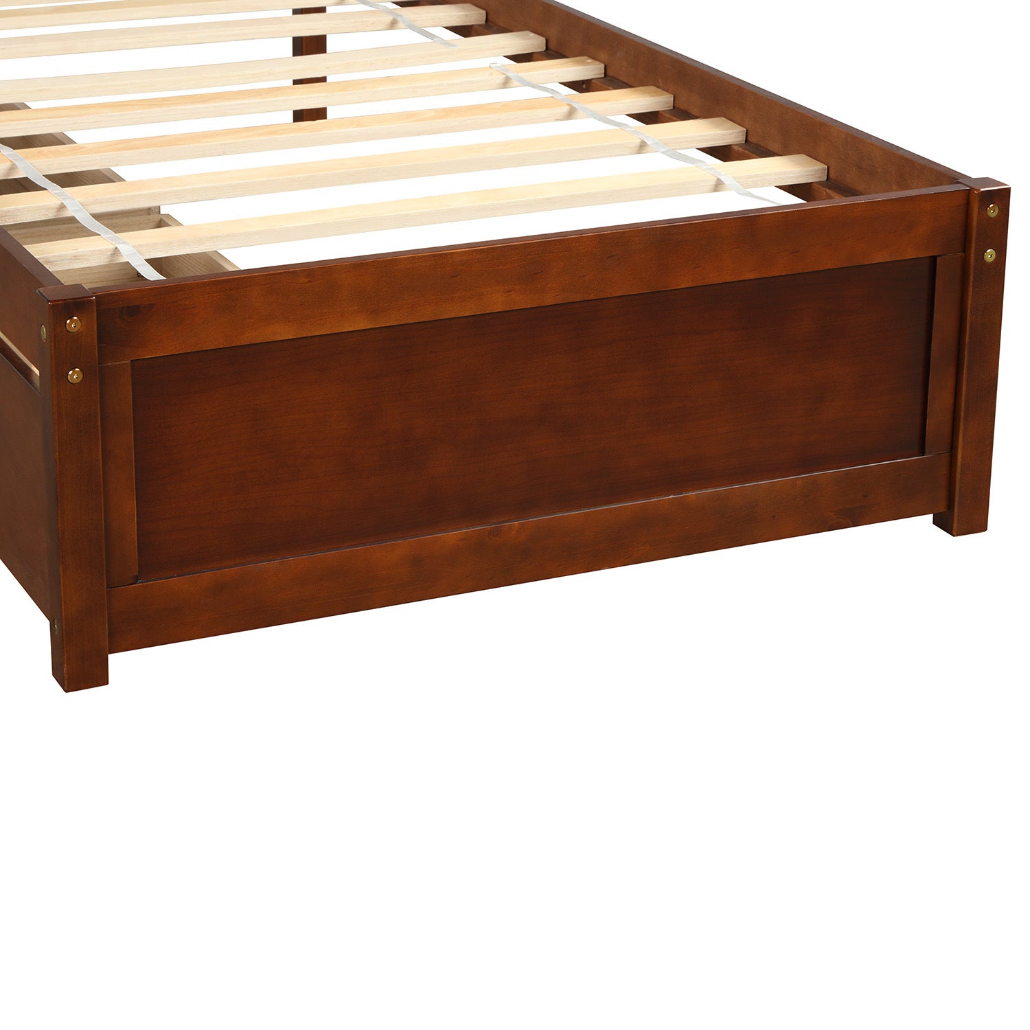 Twin Platform Storage Bed Wood Bed Frame with Two Drawers and Headboard