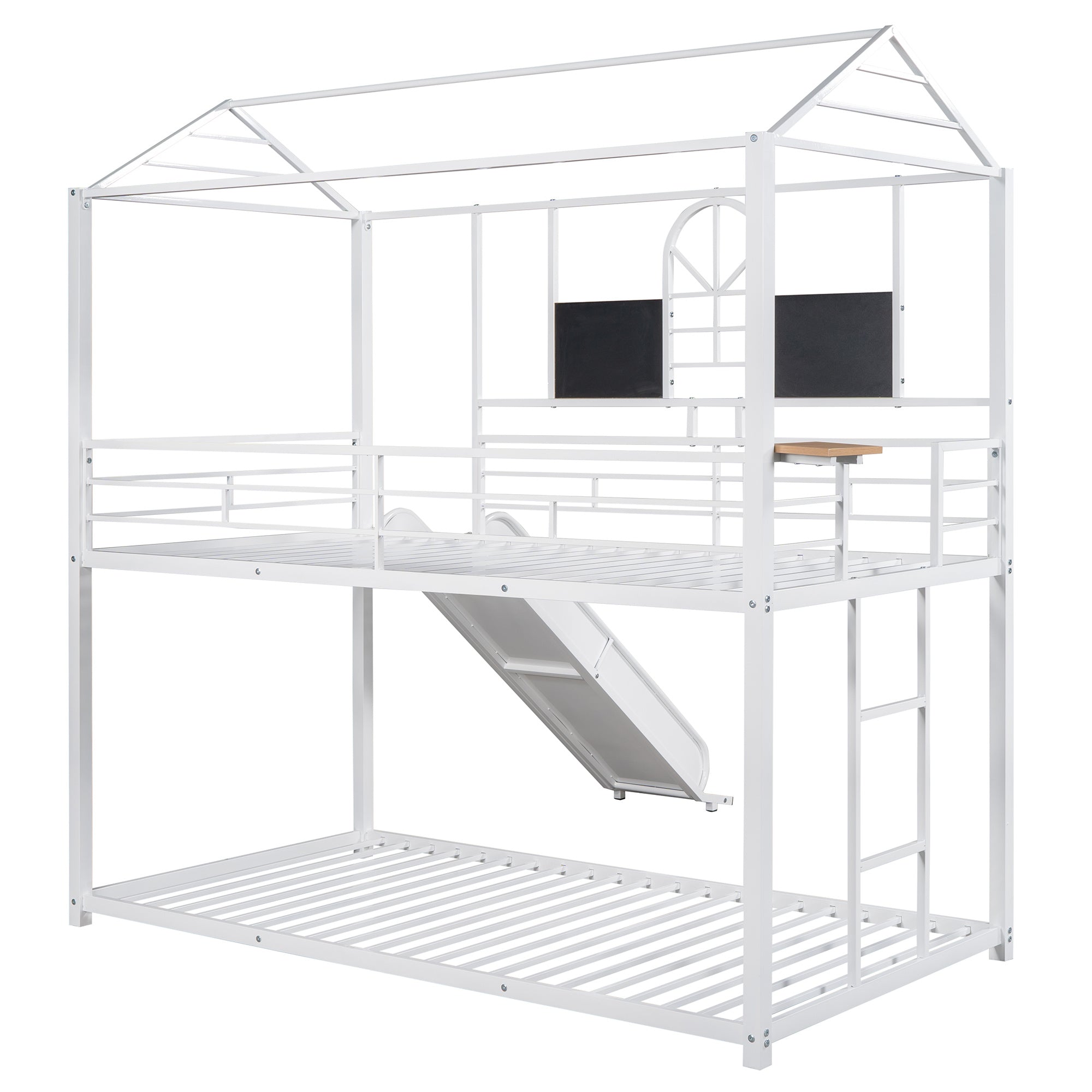 Twin Over Twin Metal Bunk Bed ,Metal Housebed With Slide