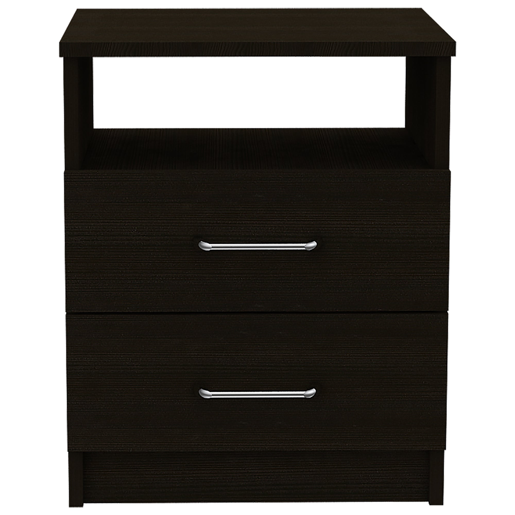 Brookeline 2-Drawer 1-Shelf Rectangle Nightstand Black Wengue