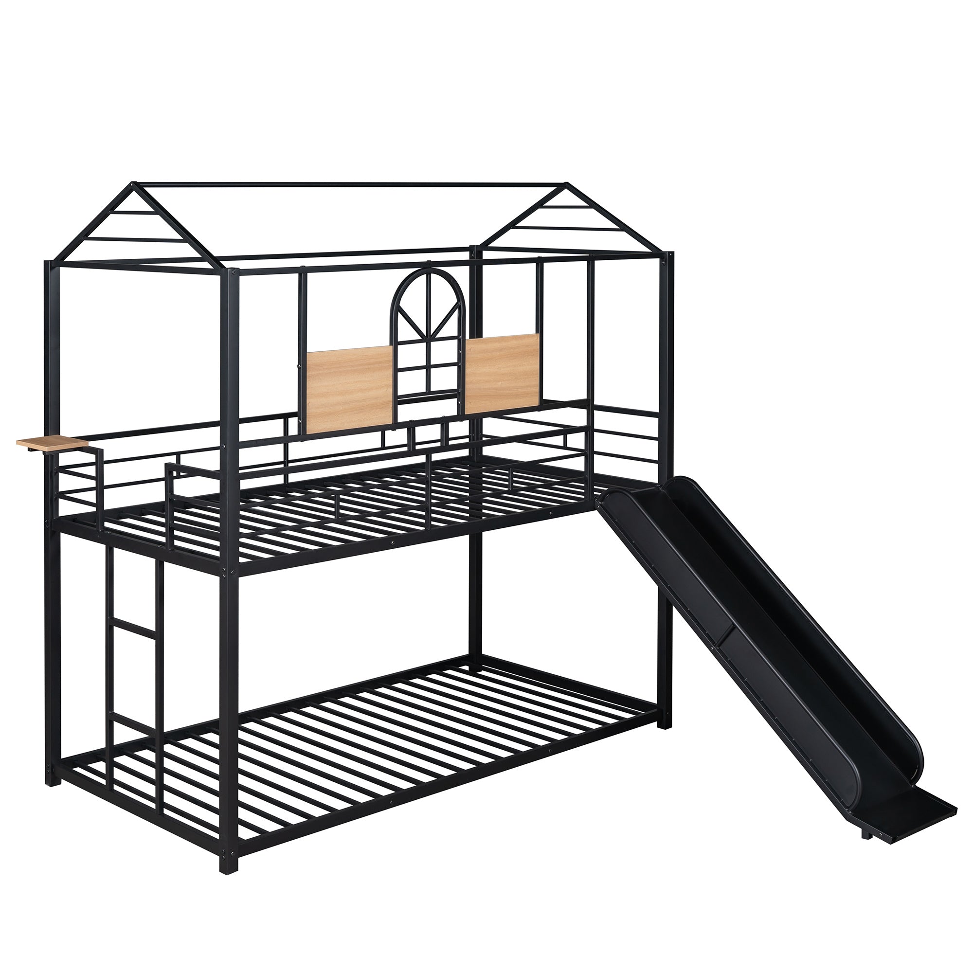 Twin Over Twin Metal Bunk Bed ,Metal Housebed With Slide