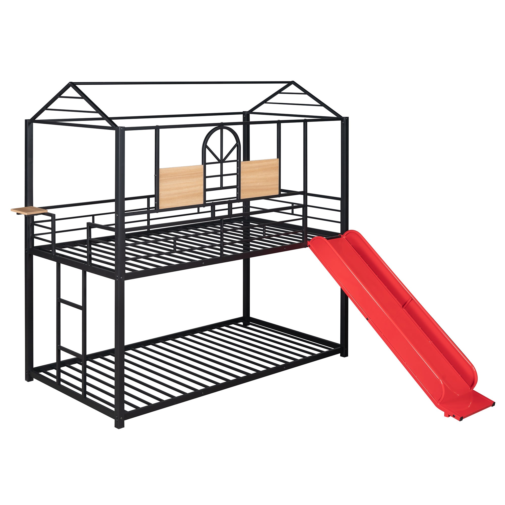 Twin Over Twin Metal Bunk Bed ,Metal Housebed With Slide