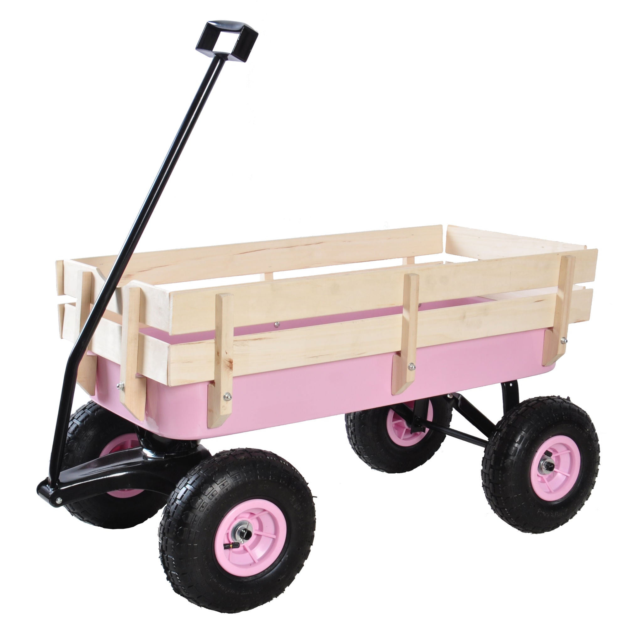 Adventure Wagon: All-Steel, Air-Tire, Wooden-Sided Fun for Kids and Yard Work!