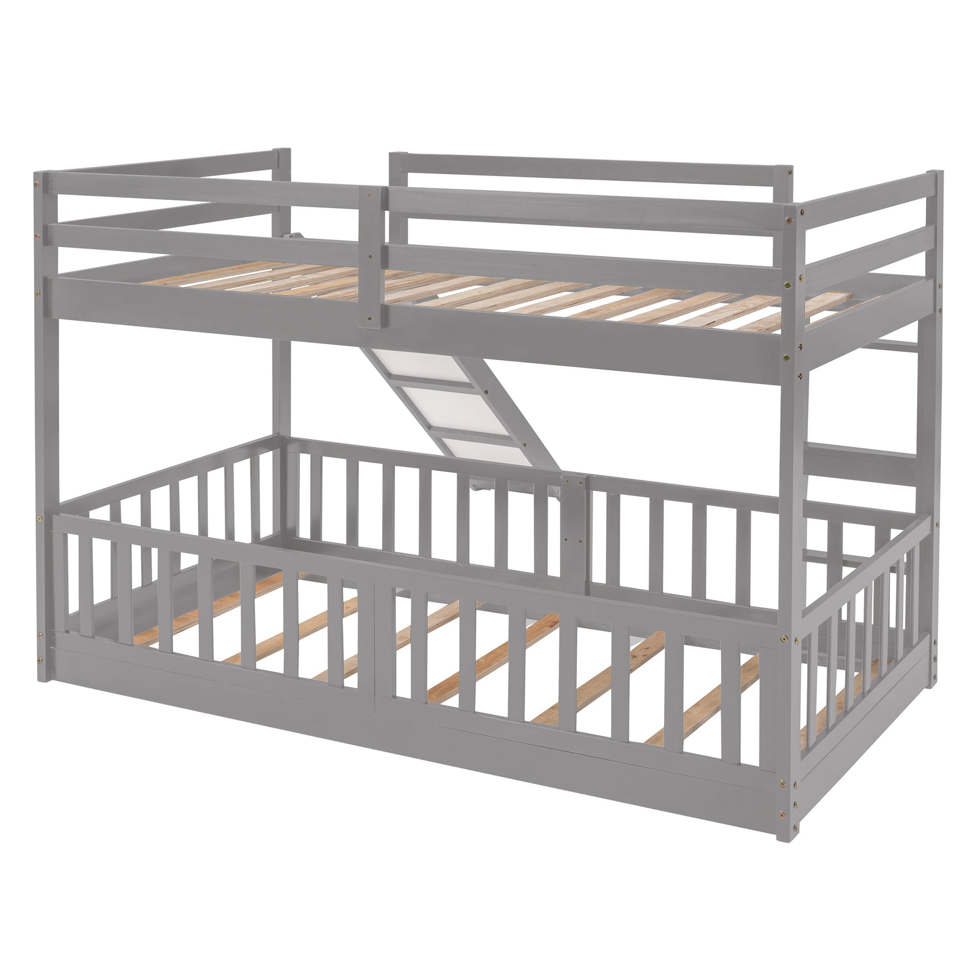 Twin Over Twin Bunk Bed with Slide and Ladder