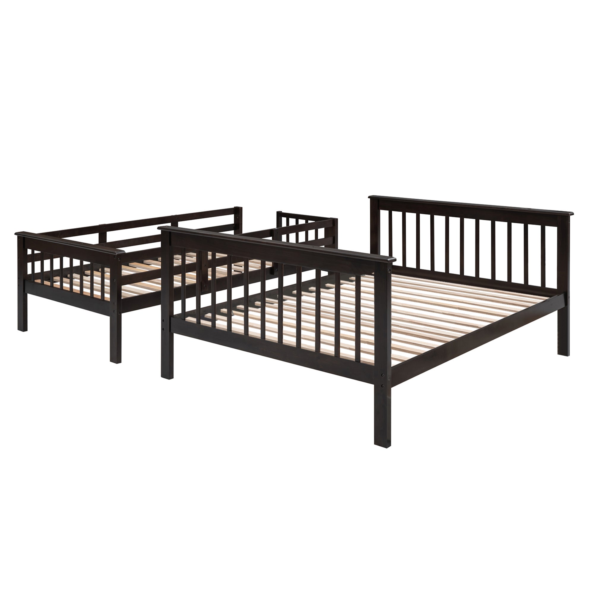 Stairway Twin-Over-Full Bunk Bed with Storage and Guard Rail for Bedroom