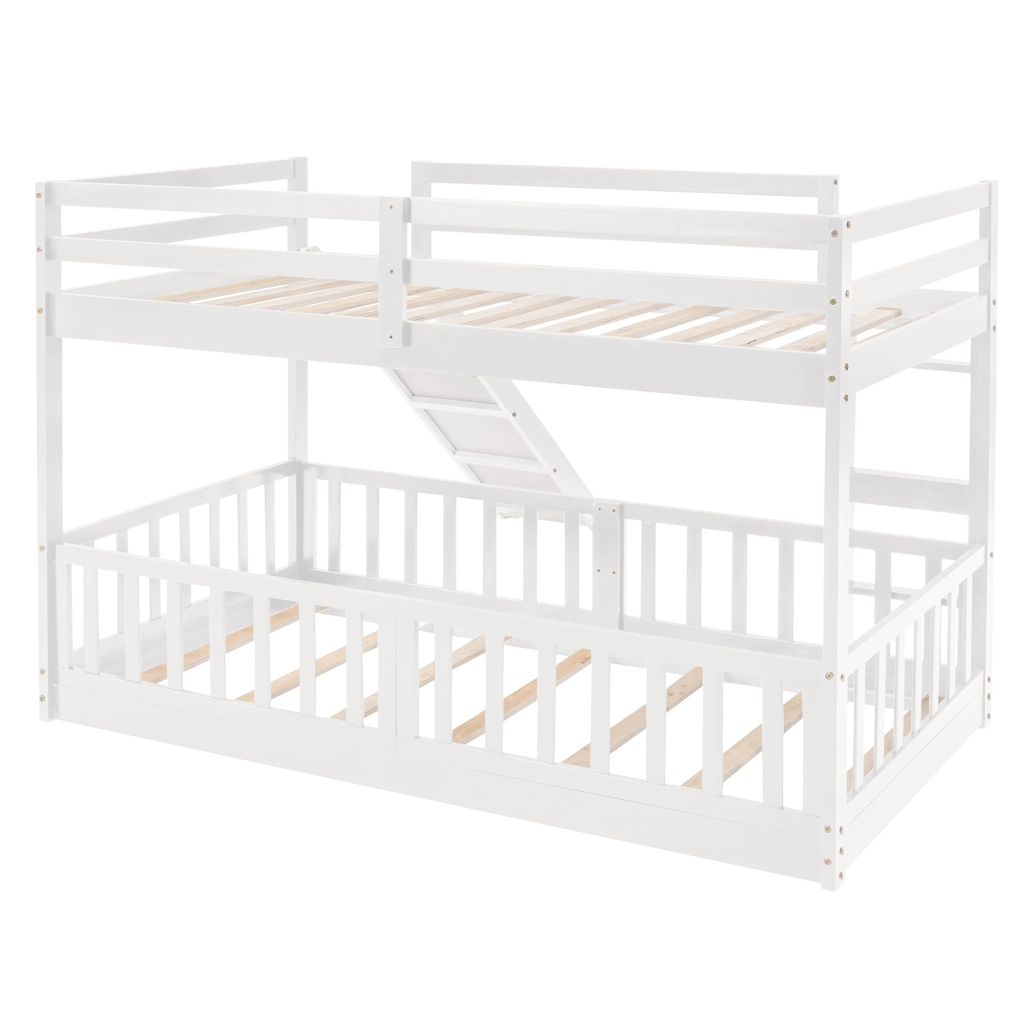 Twin Over Twin Bunk Bed with Slide and Ladder