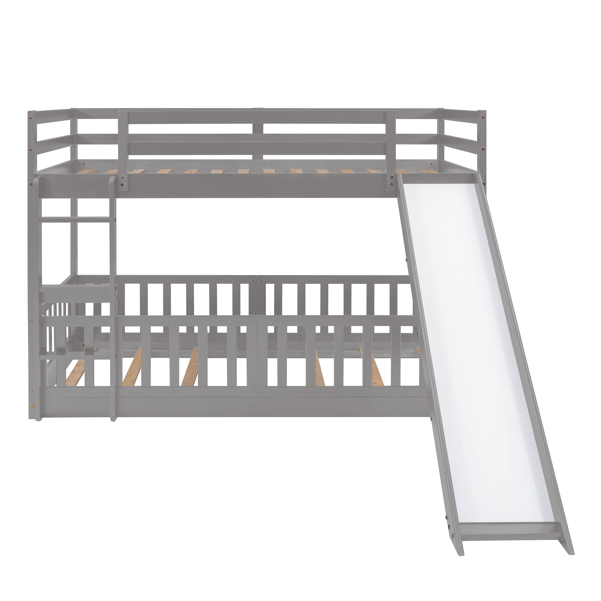 Twin Over Twin Bunk Bed with Slide and Ladder