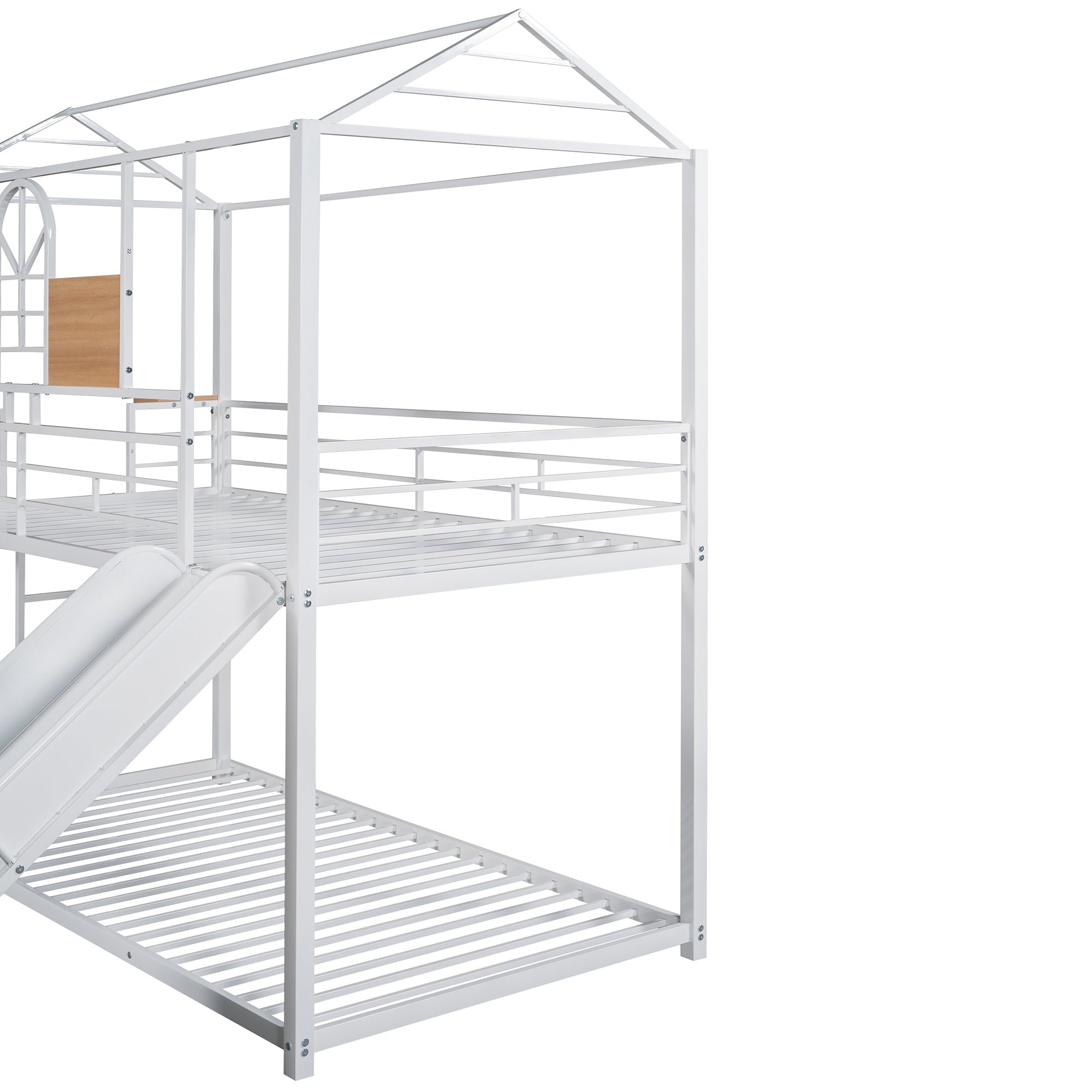 Twin Over Twin Metal Bunk Bed ,Metal Housebed With Slide