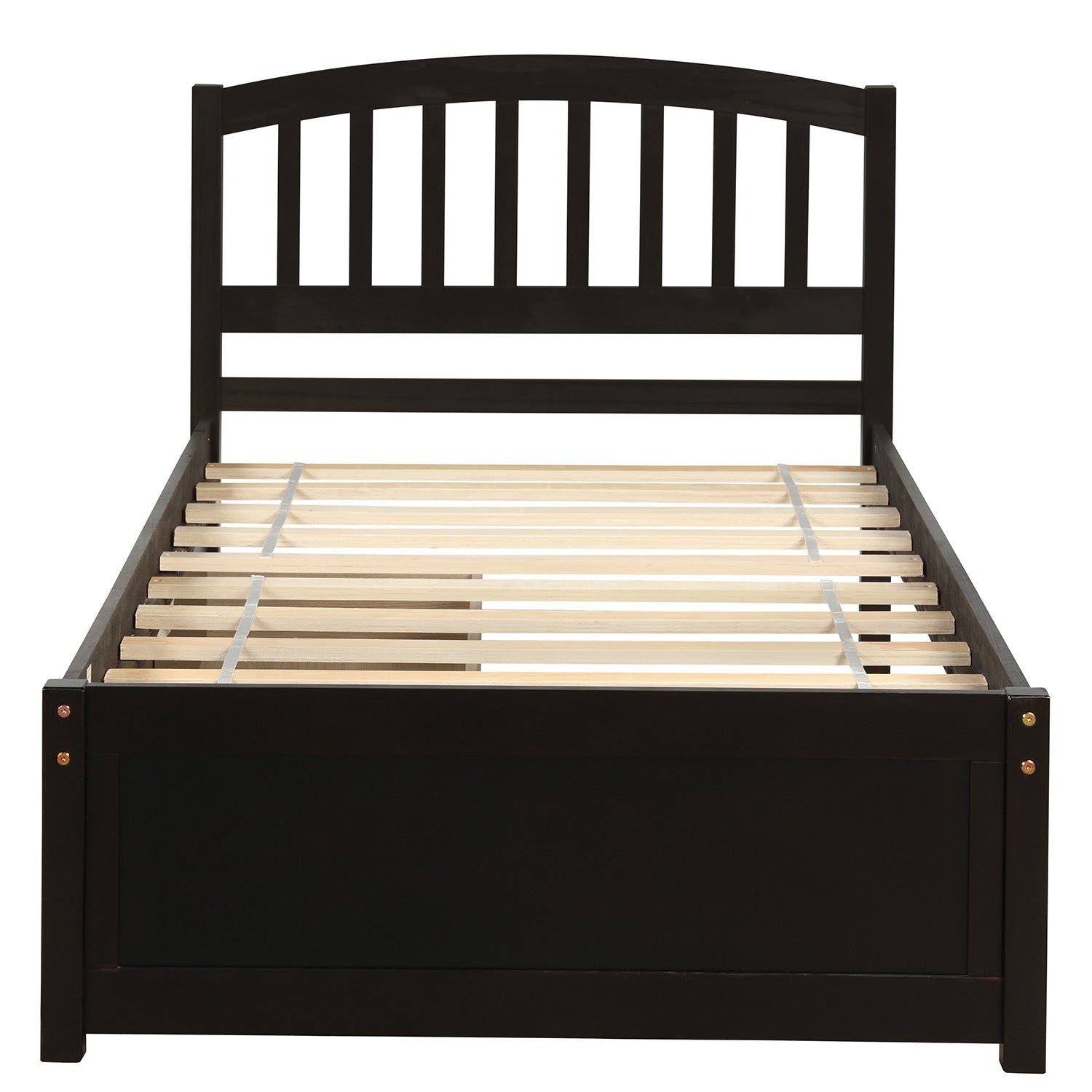 Twin Platform Storage Bed Wood Bed Frame with Two Drawers and Headboard