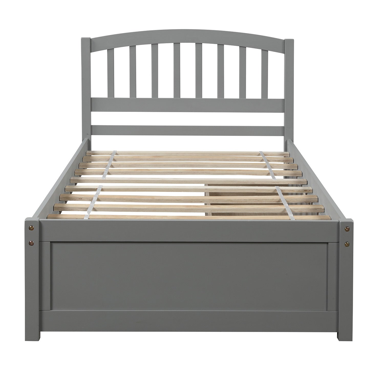 Twin Platform Storage Bed Wood Bed Frame with Two Drawers and Headboard