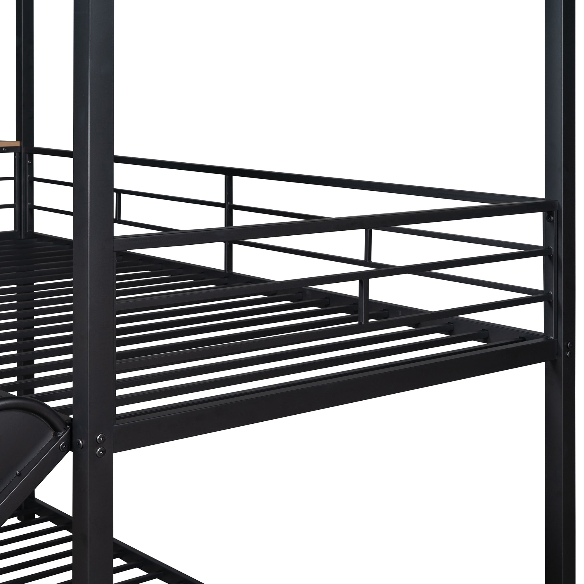 Twin Over Twin Metal Bunk Bed ,Metal Housebed With Slide