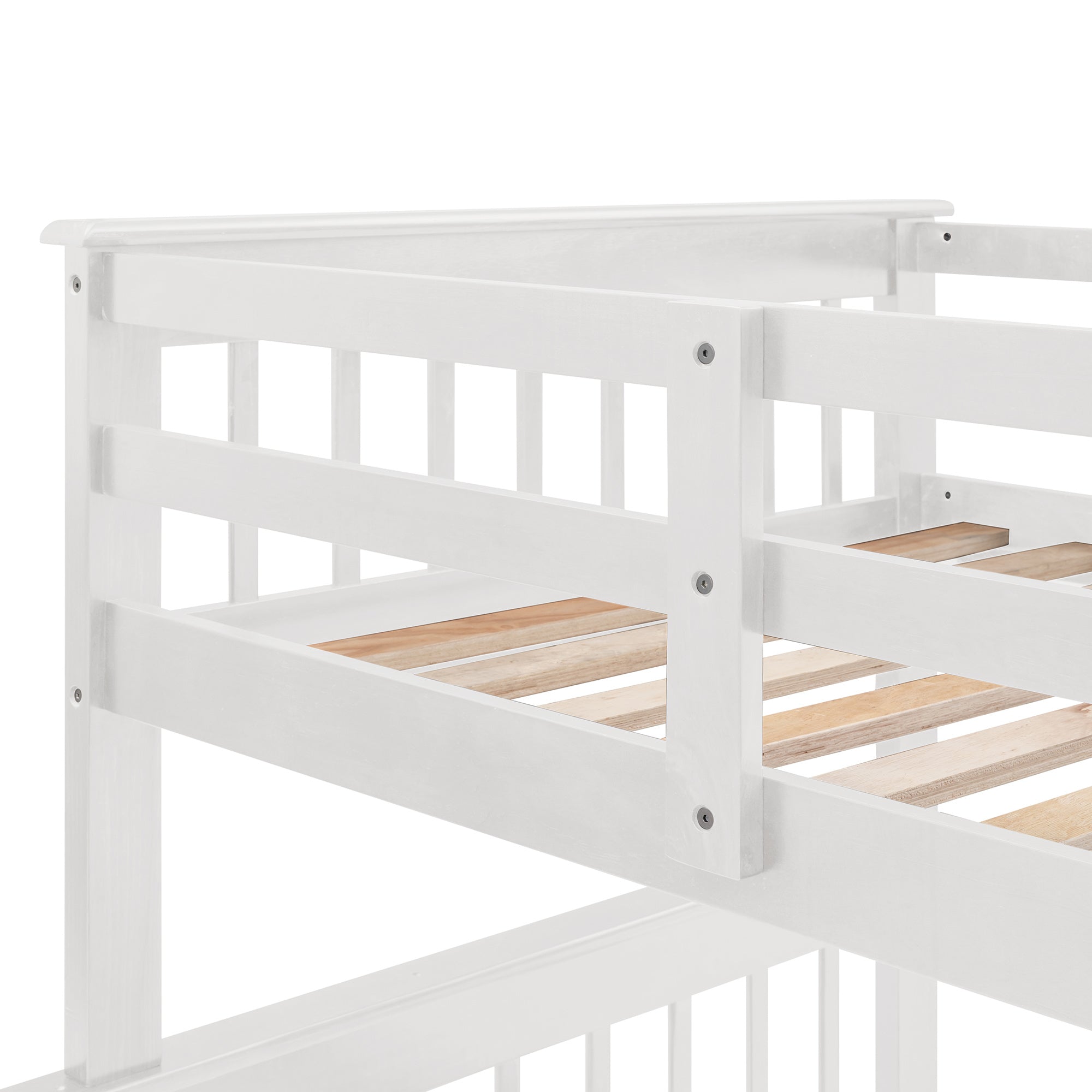 Stairway Twin-Over-Full Bunk Bed with Drawer;  Storage and Guard Rail for Bedroom;  Dorm;  for Adults