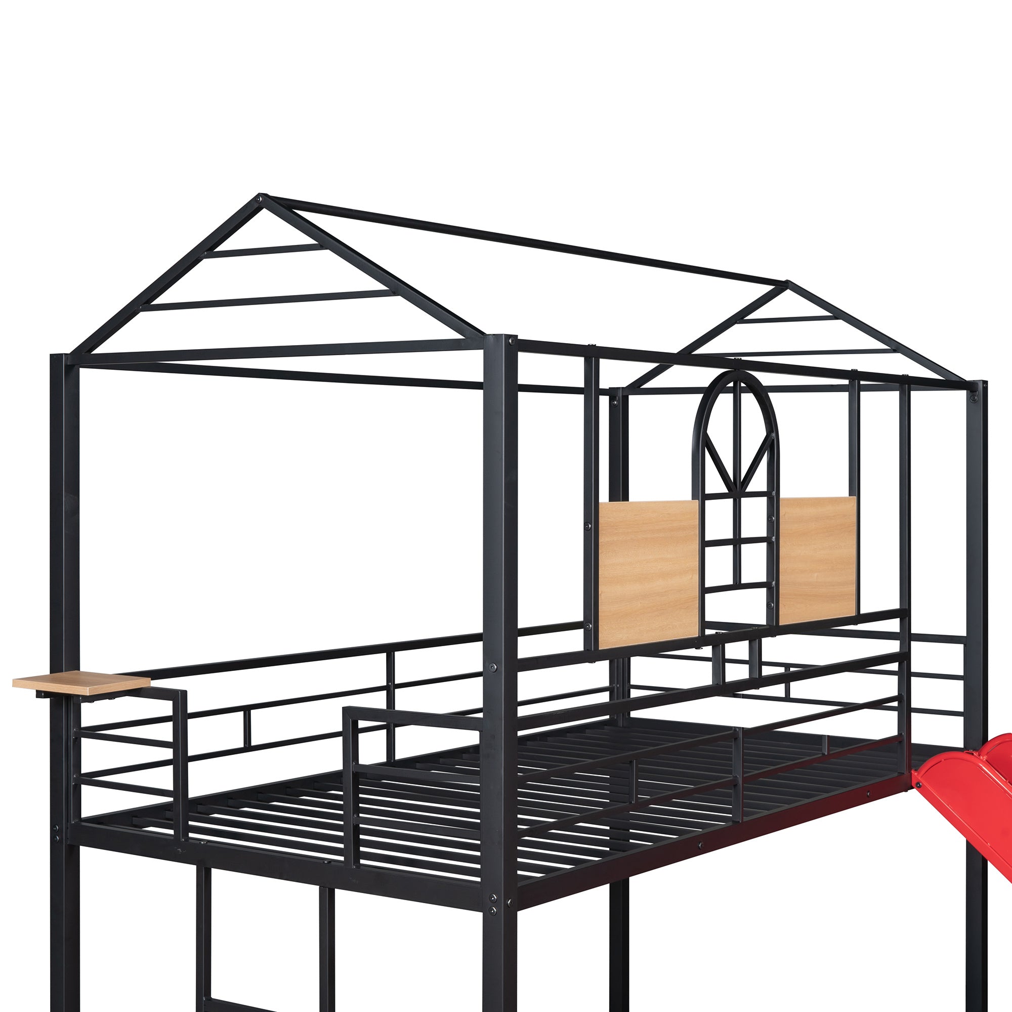 Twin Over Twin Metal Bunk Bed ,Metal Housebed With Slide