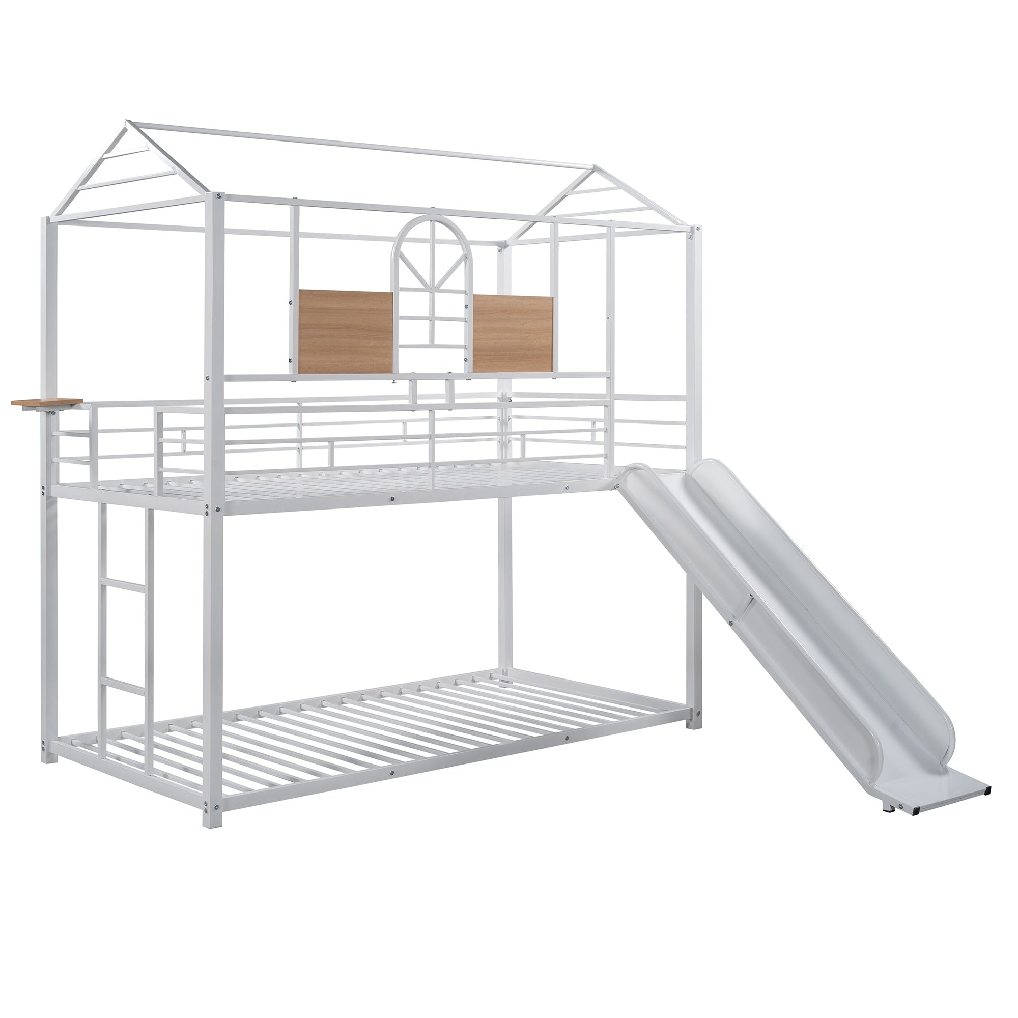 Twin Over Twin Metal Bunk Bed ,Metal Housebed With Slide