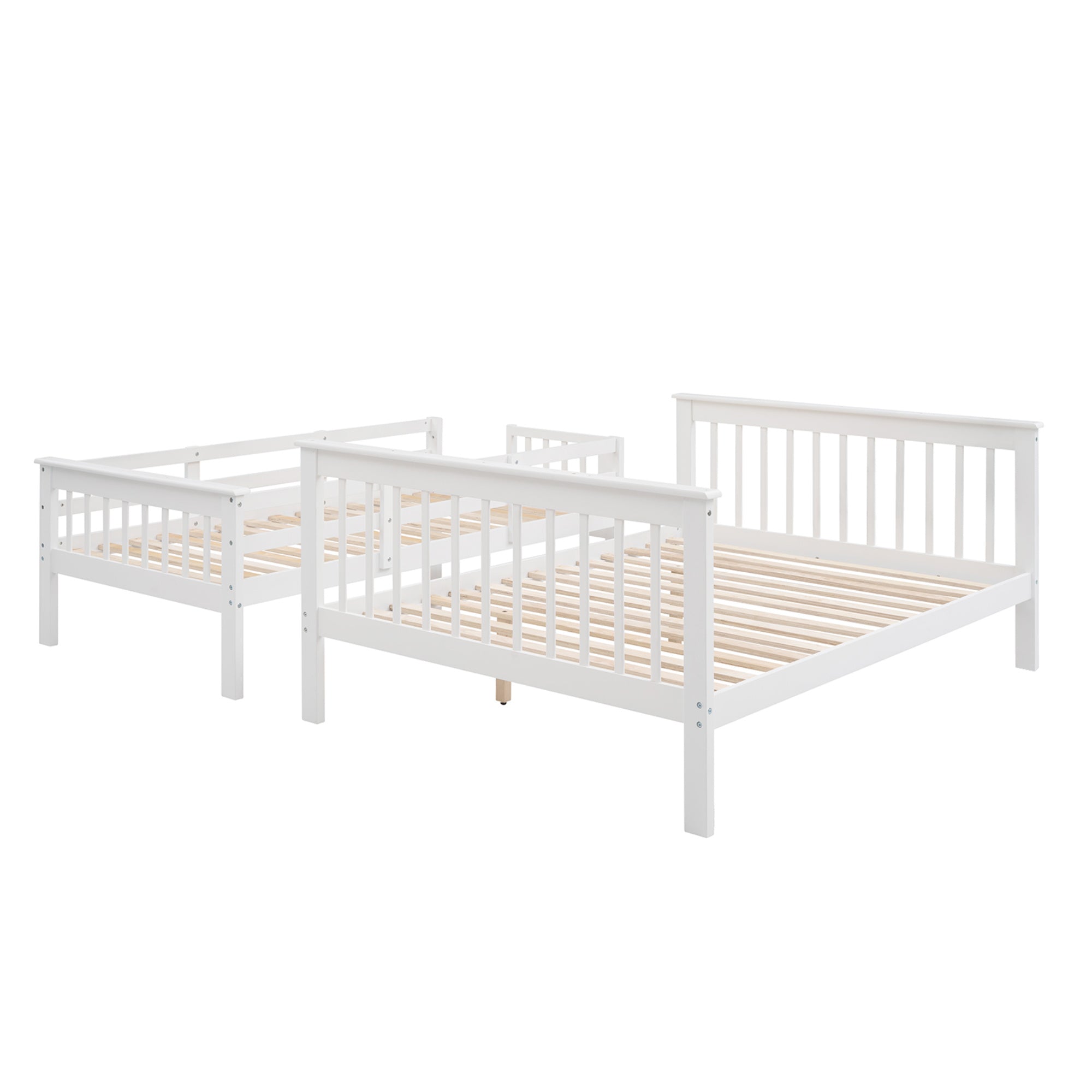 Stairway Twin-Over-Full Bunk Bed with Storage and Guard Rail for Bedroom