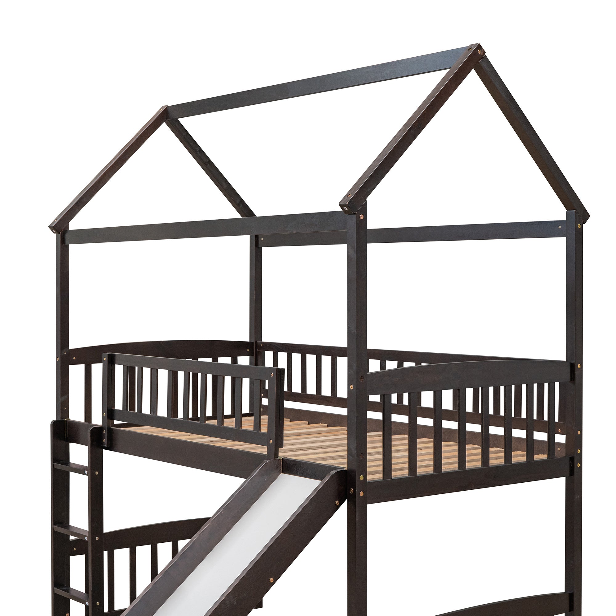 Twin Loft Bed with Slide;  House Bed with Slide