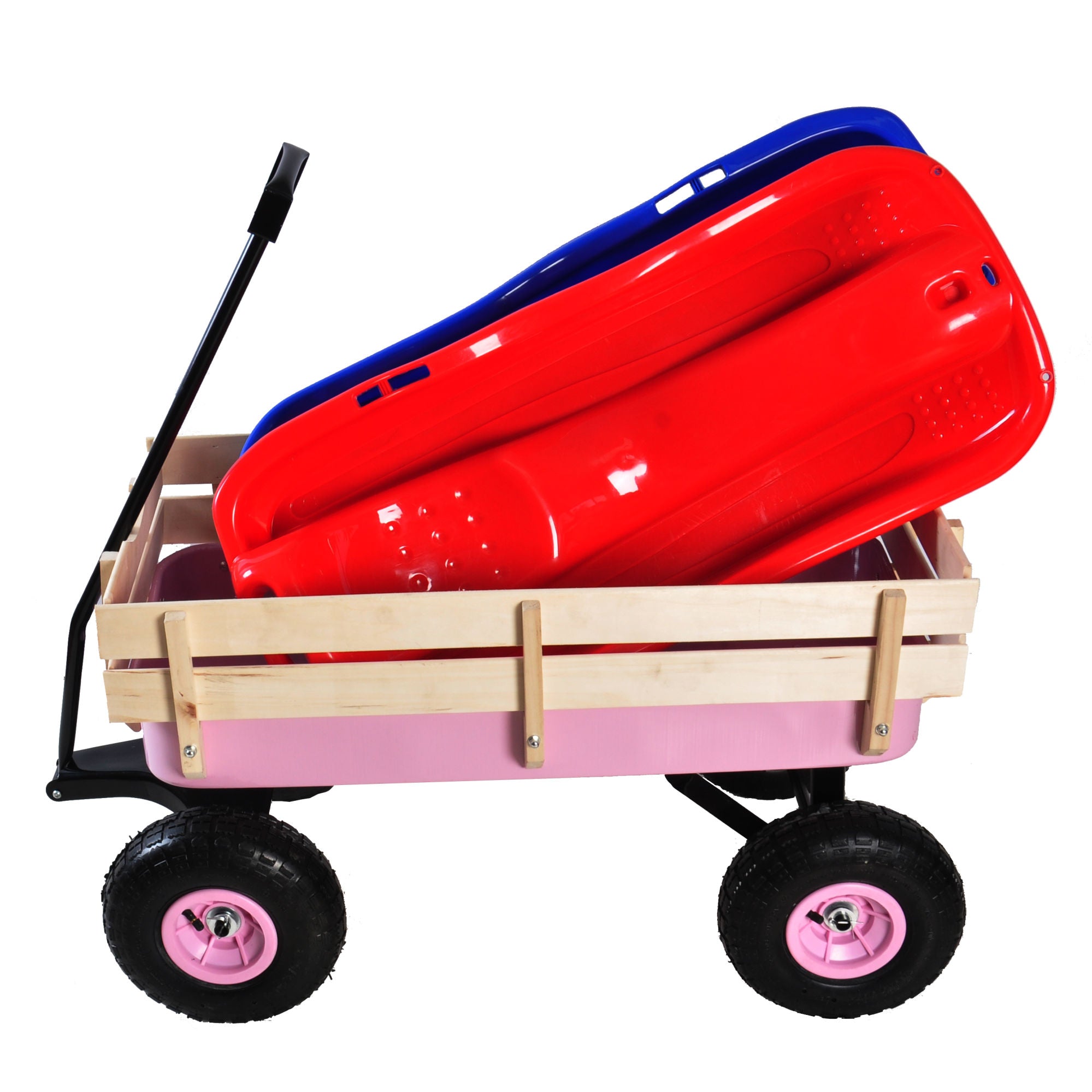 Adventure Wagon: All-Steel, Air-Tire, Wooden-Sided Fun for Kids and Yard Work!