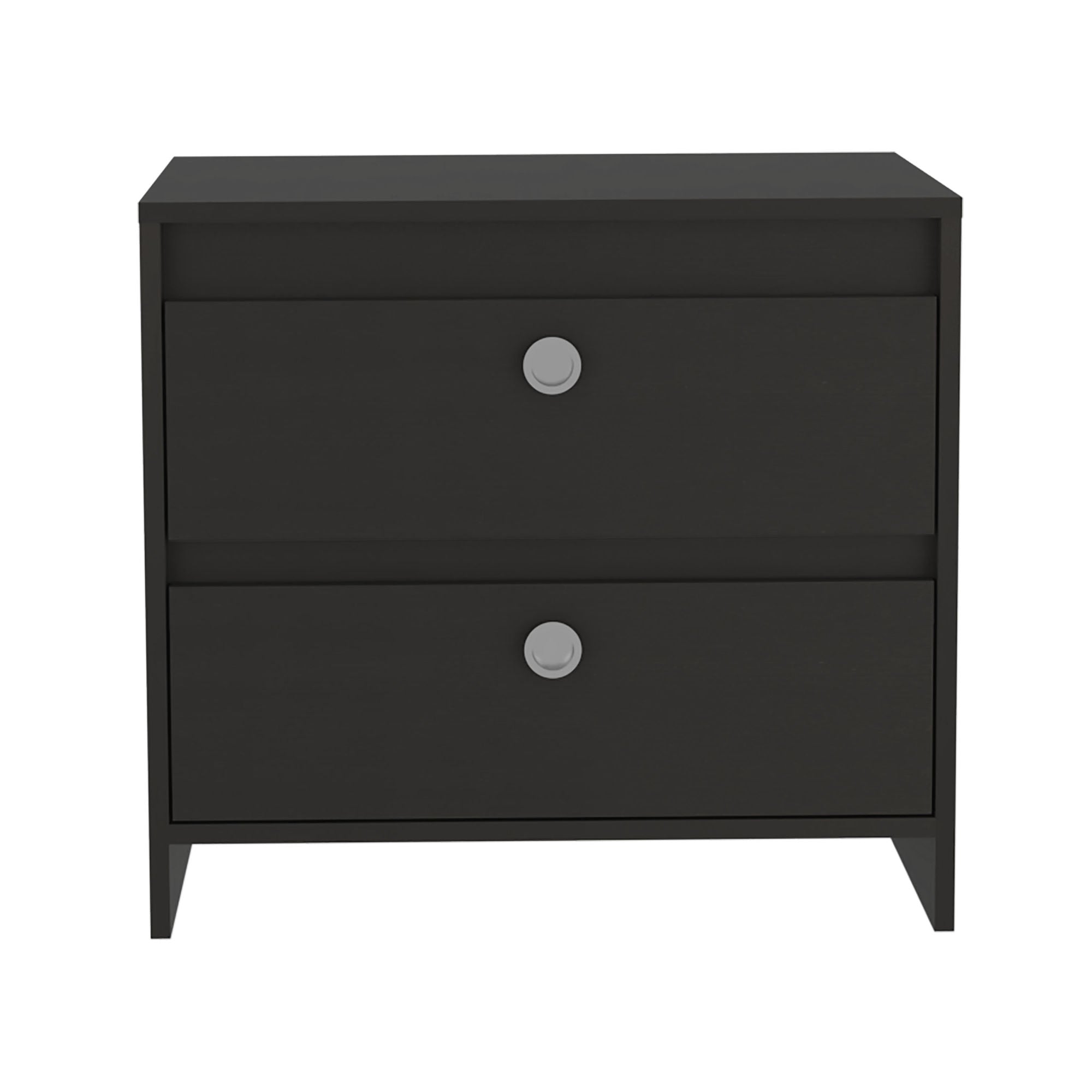 Heritage Rectangle 2-Drawer Nightstand Black Wengue