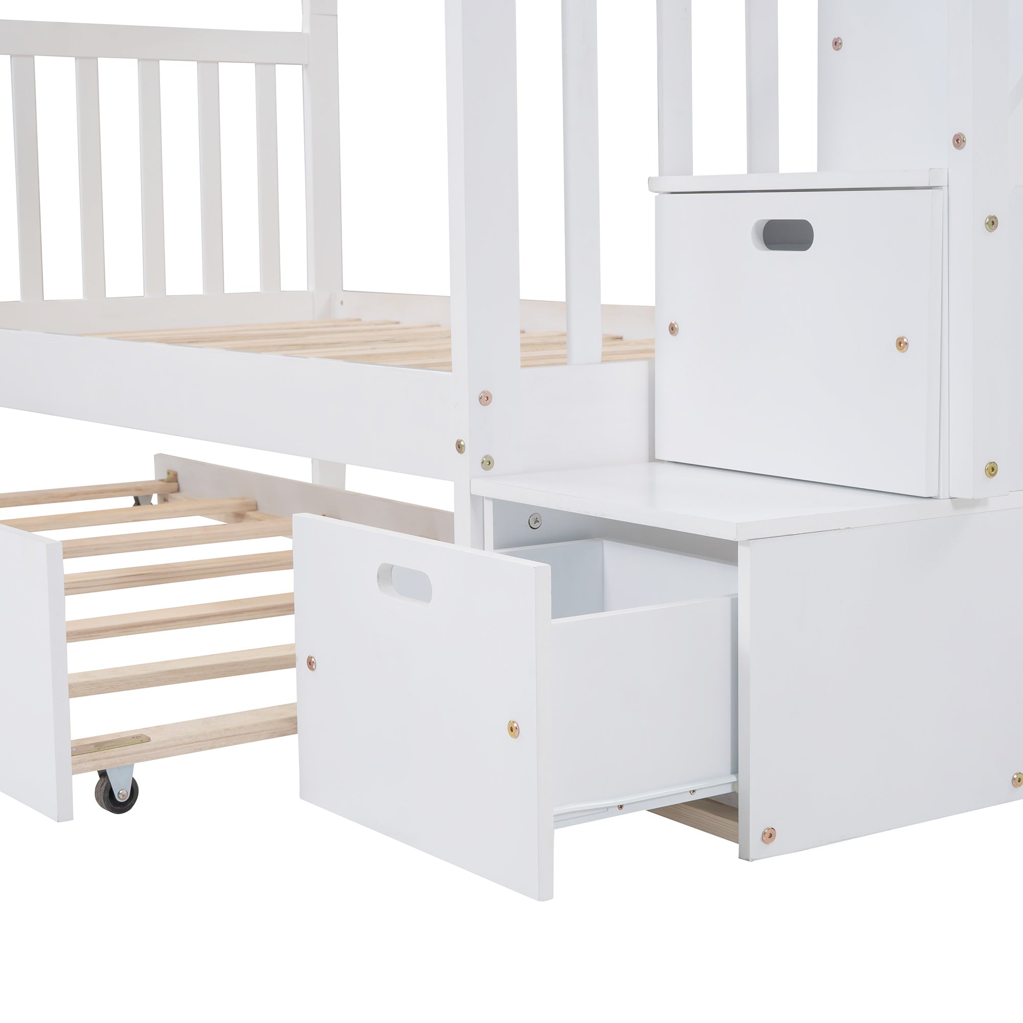 Twin over Twin/Full Bunk Bed with Twin Size Trundle