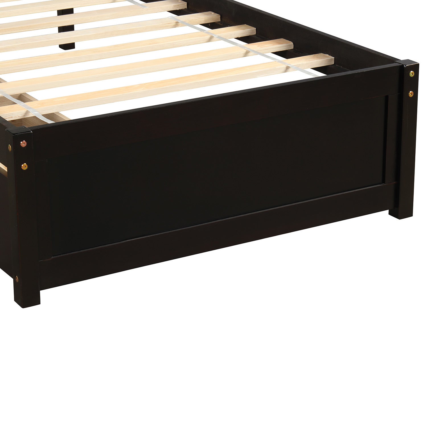 Twin Platform Storage Bed Wood Bed Frame with Two Drawers and Headboard