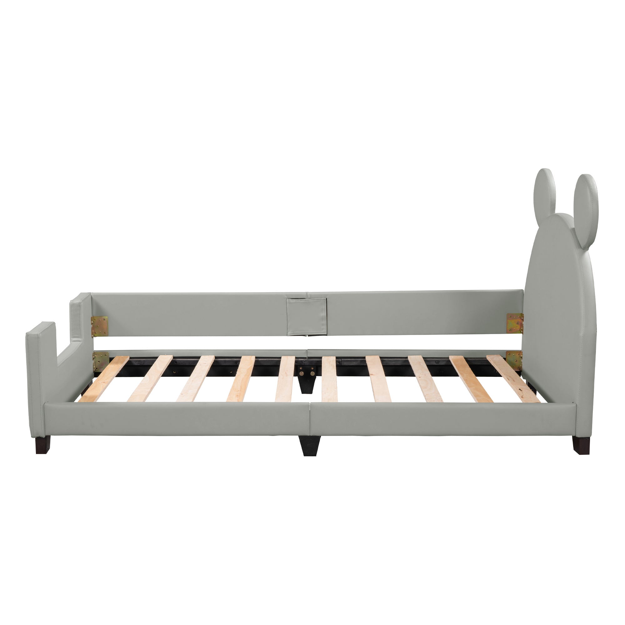 Twin Size Upholstered Daybed with Carton Ears Shaped Headboard