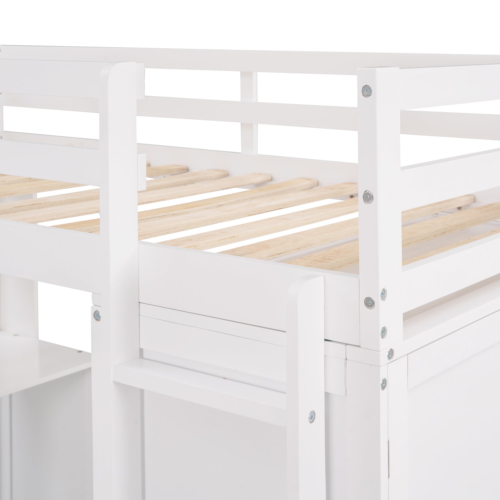 Twin size Loft Bed with Drawers,Desk,and Wardrobe