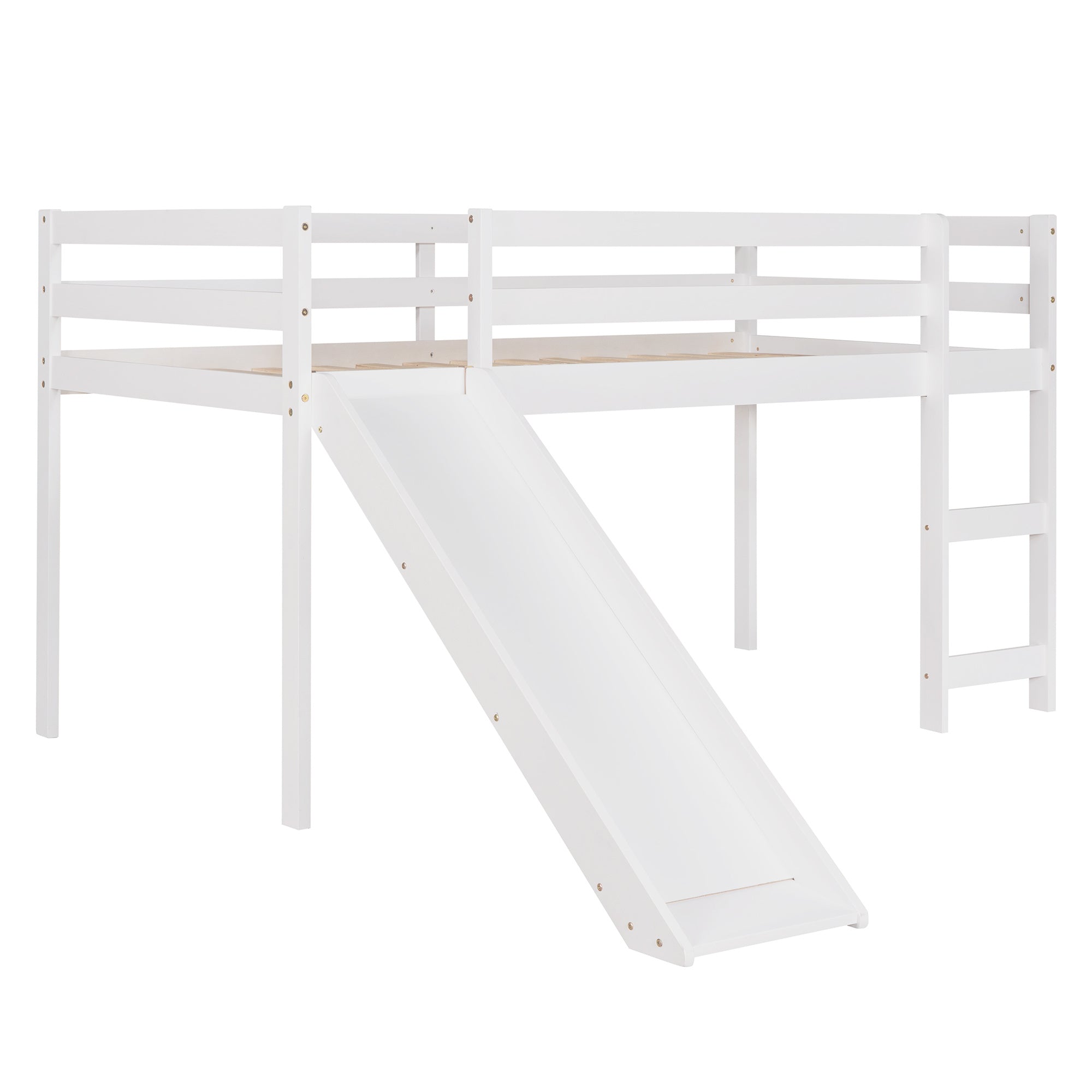 Loft Bed with Slide;  Multifunctional Design;  Twin