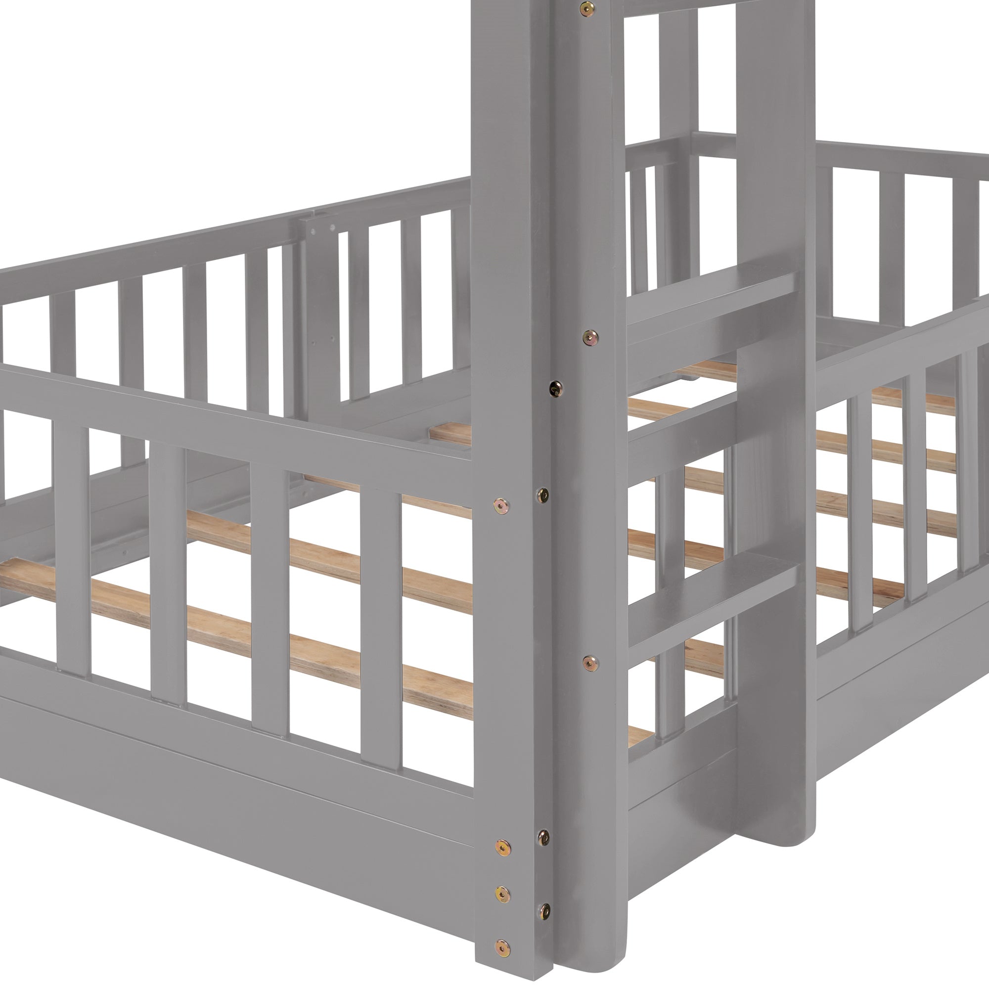 Twin Over Twin Bunk Bed with Slide and Ladder