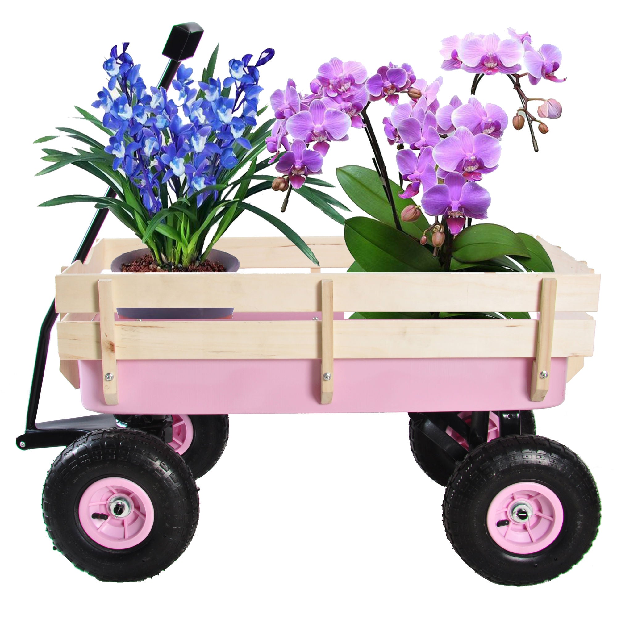 Adventure Wagon: All-Steel, Air-Tire, Wooden-Sided Fun for Kids and Yard Work!