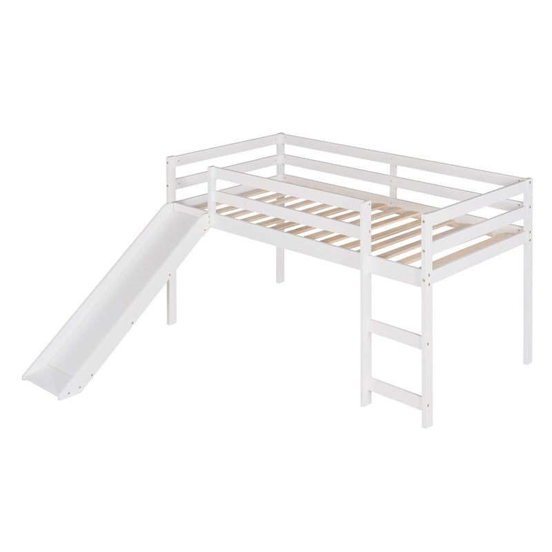 Loft Bed with Slide;  Multifunctional Design;  Twin