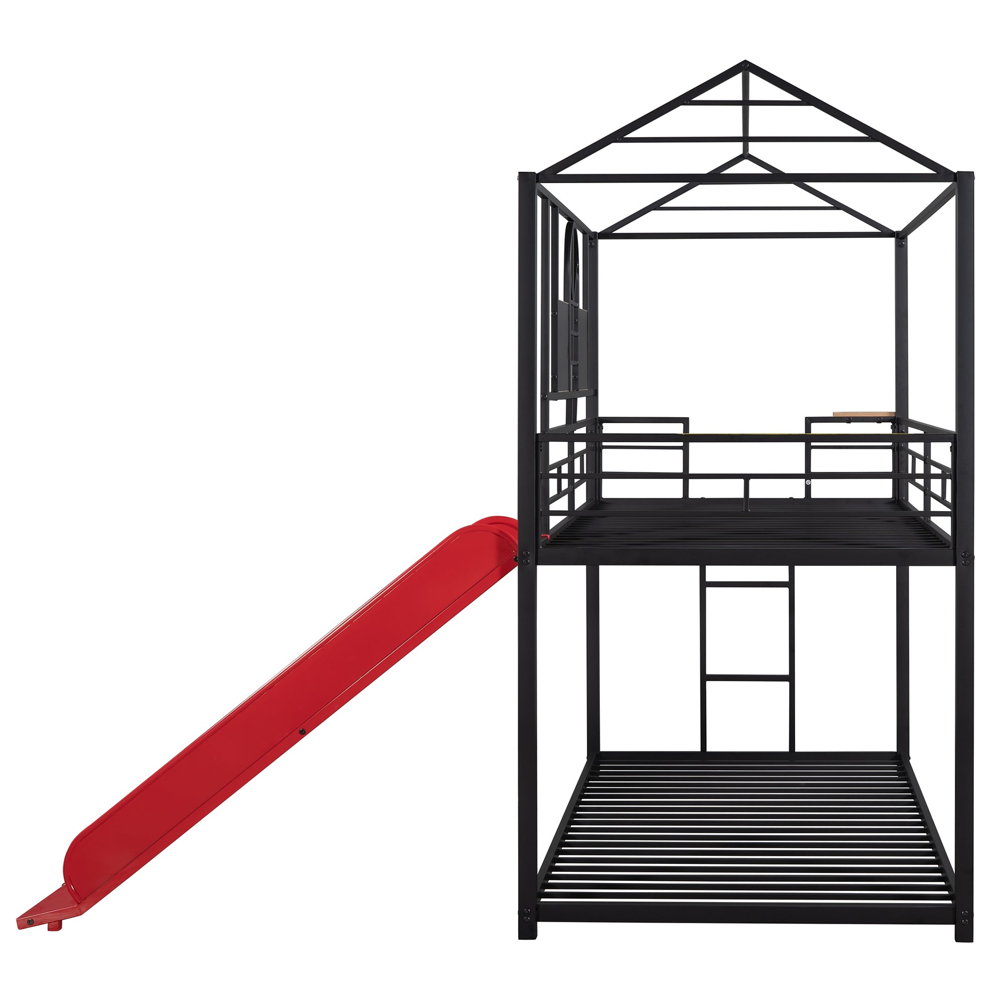 Twin Over Twin Metal Bunk Bed ,Metal Housebed With Slide