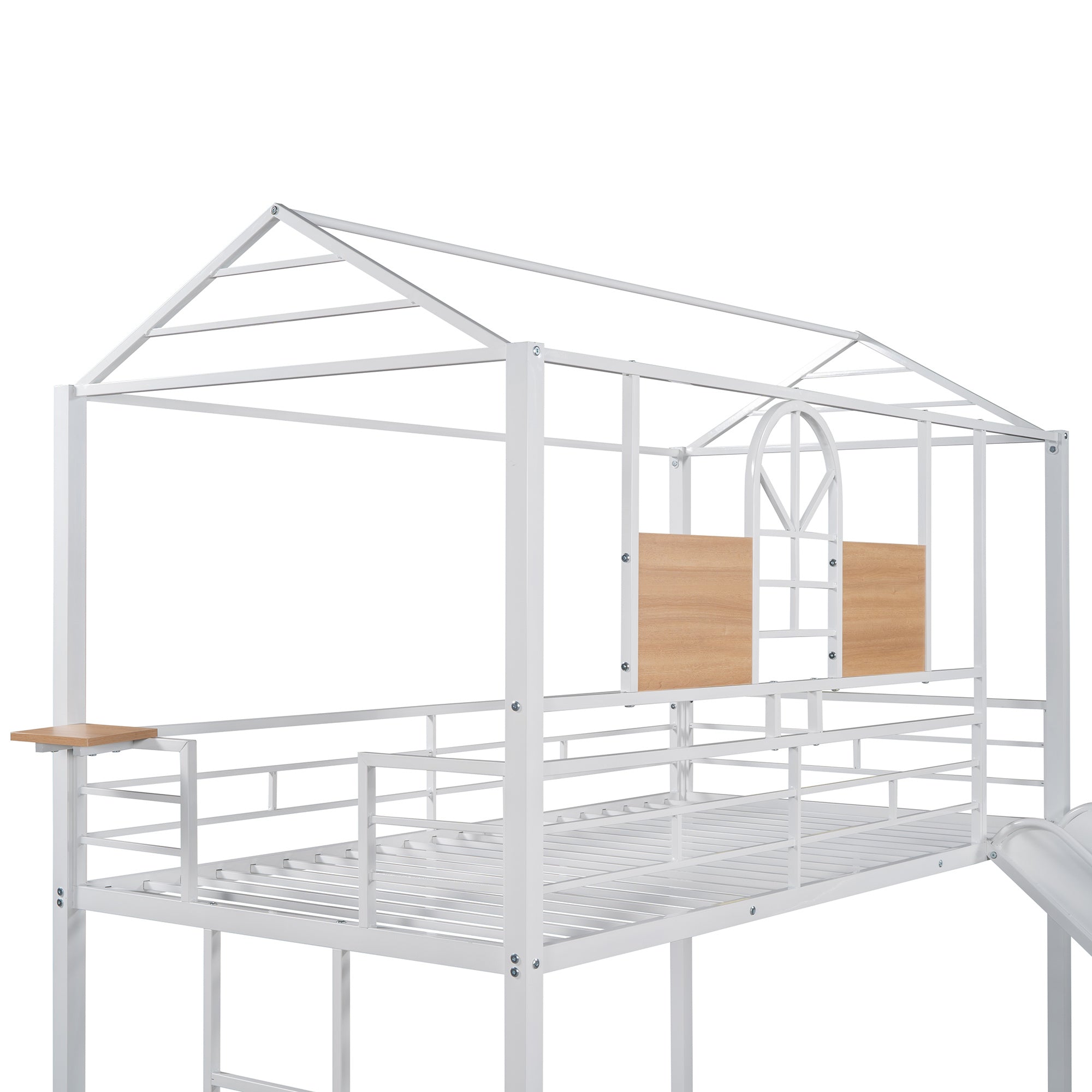 Twin Over Twin Metal Bunk Bed ,Metal Housebed With Slide