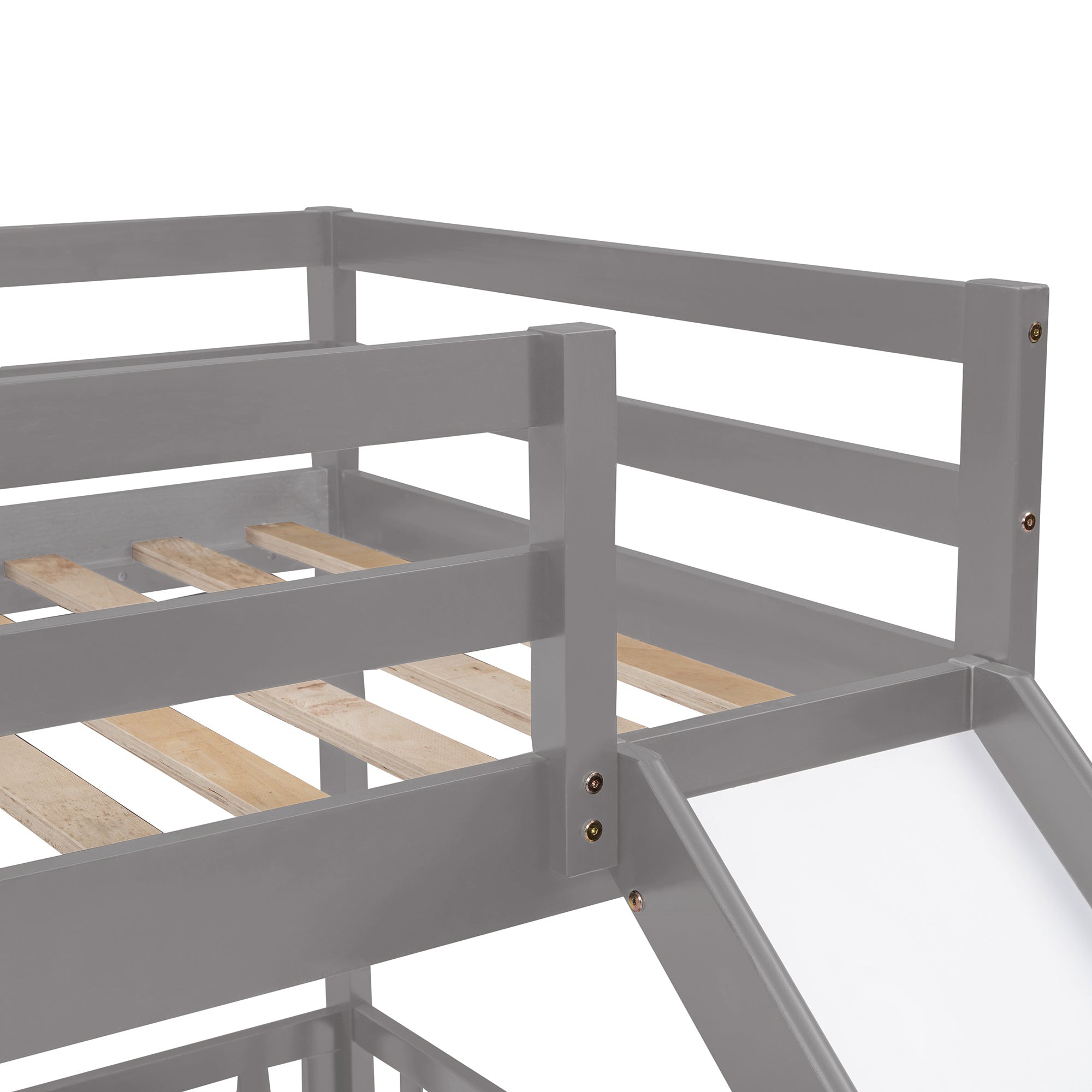 Twin Over Twin Bunk Bed with Slide and Ladder