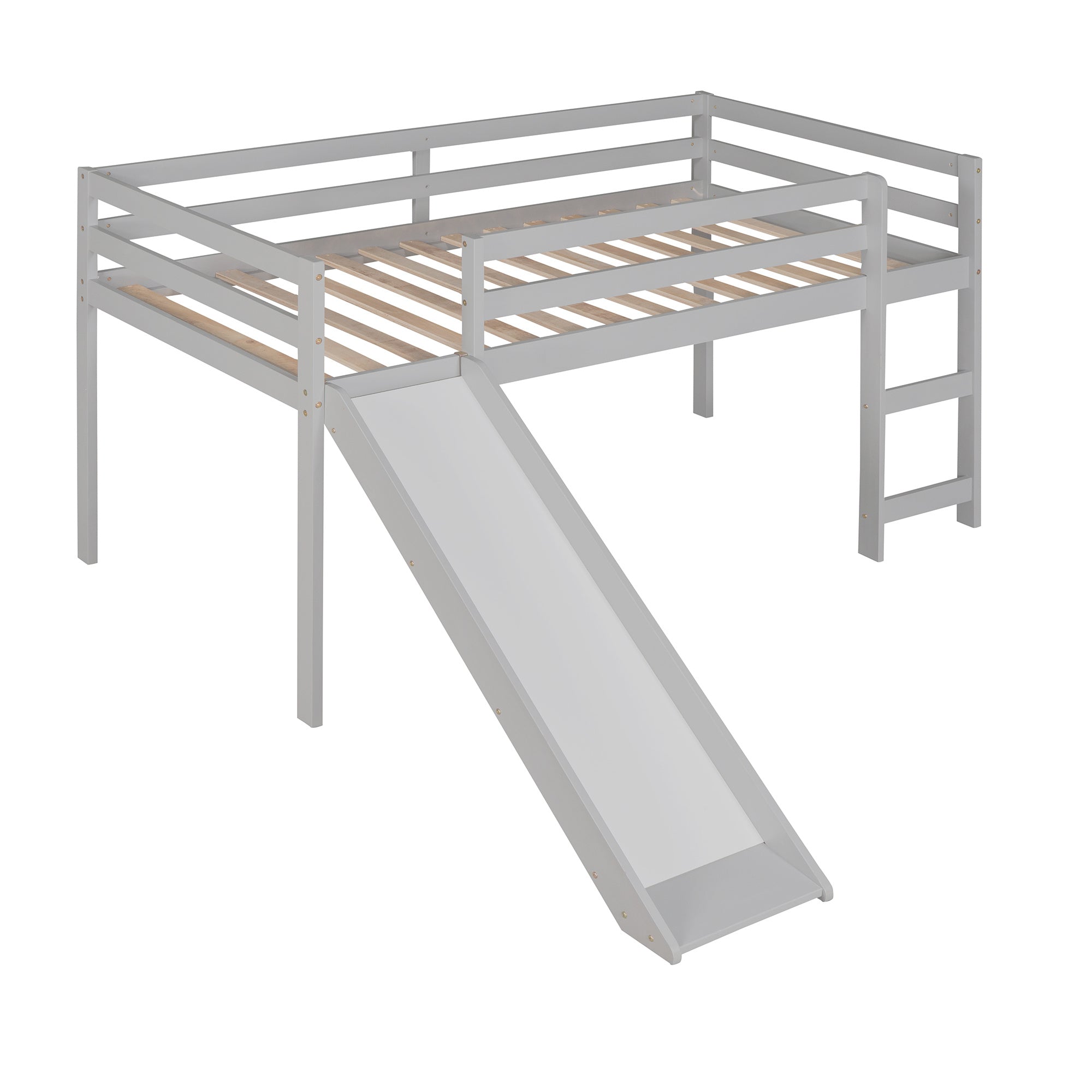 Loft Bed with Slide;  Multifunctional Design;  Twin