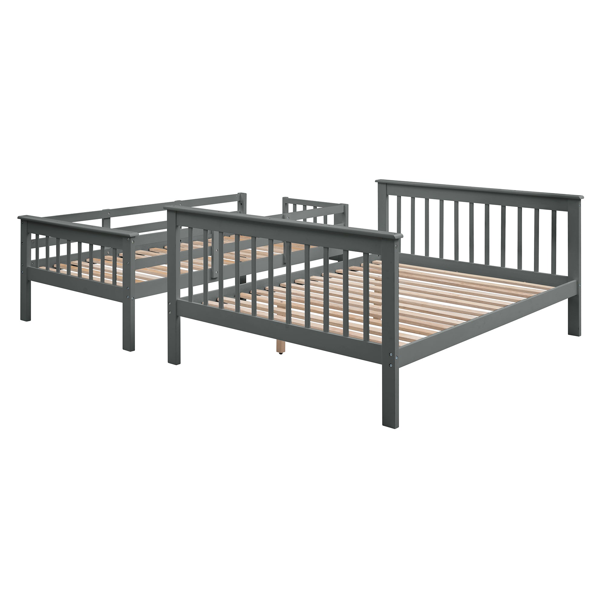 Stairway Twin-Over-Full Bunk Bed with Storage and Guard Rail for Bedroom