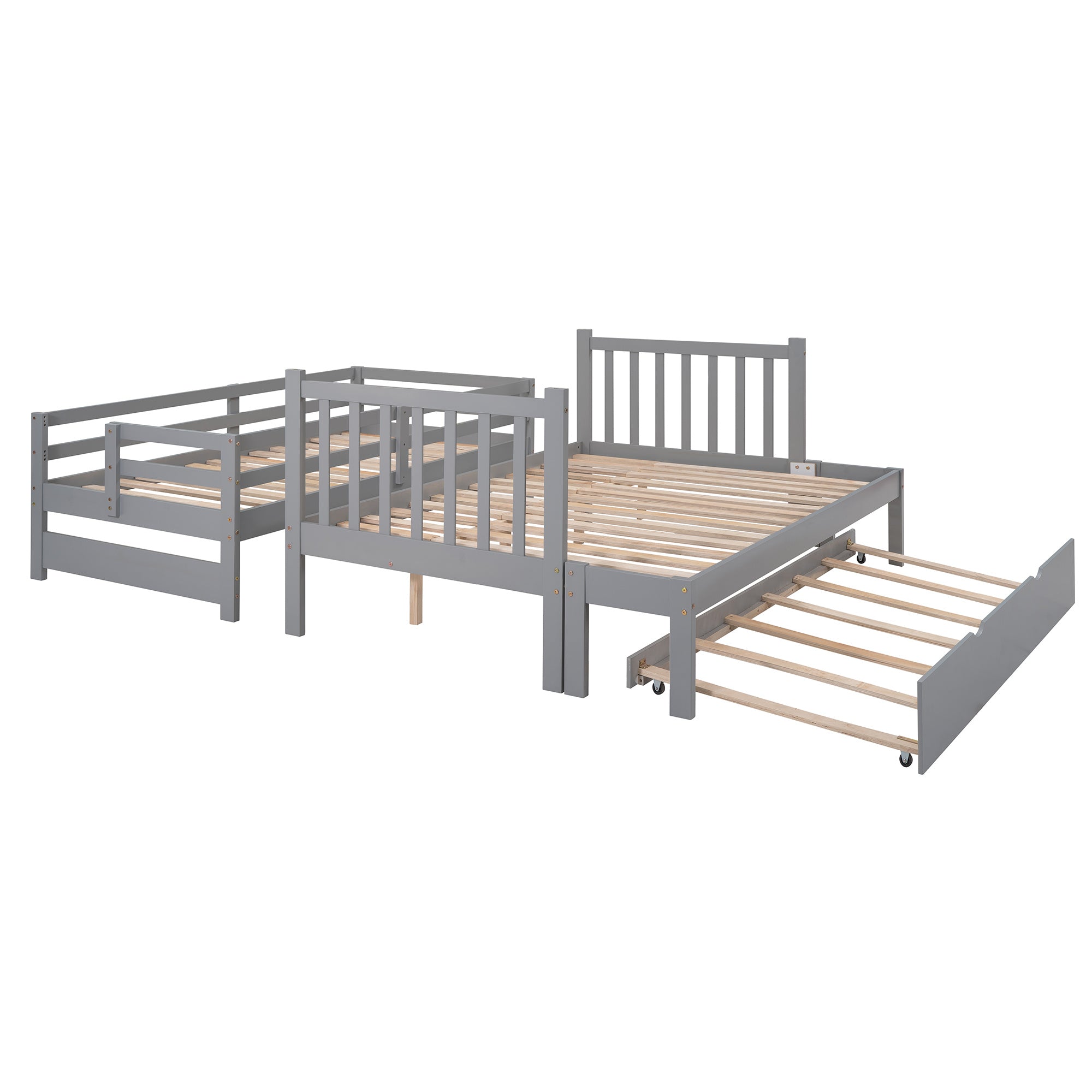 Twin over Twin/Full Bunk Bed with Twin Size Trundle