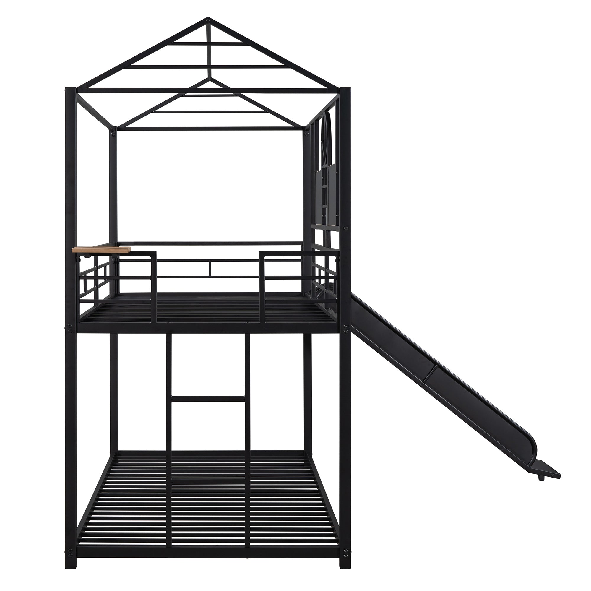 Twin Over Twin Metal Bunk Bed ,Metal Housebed With Slide