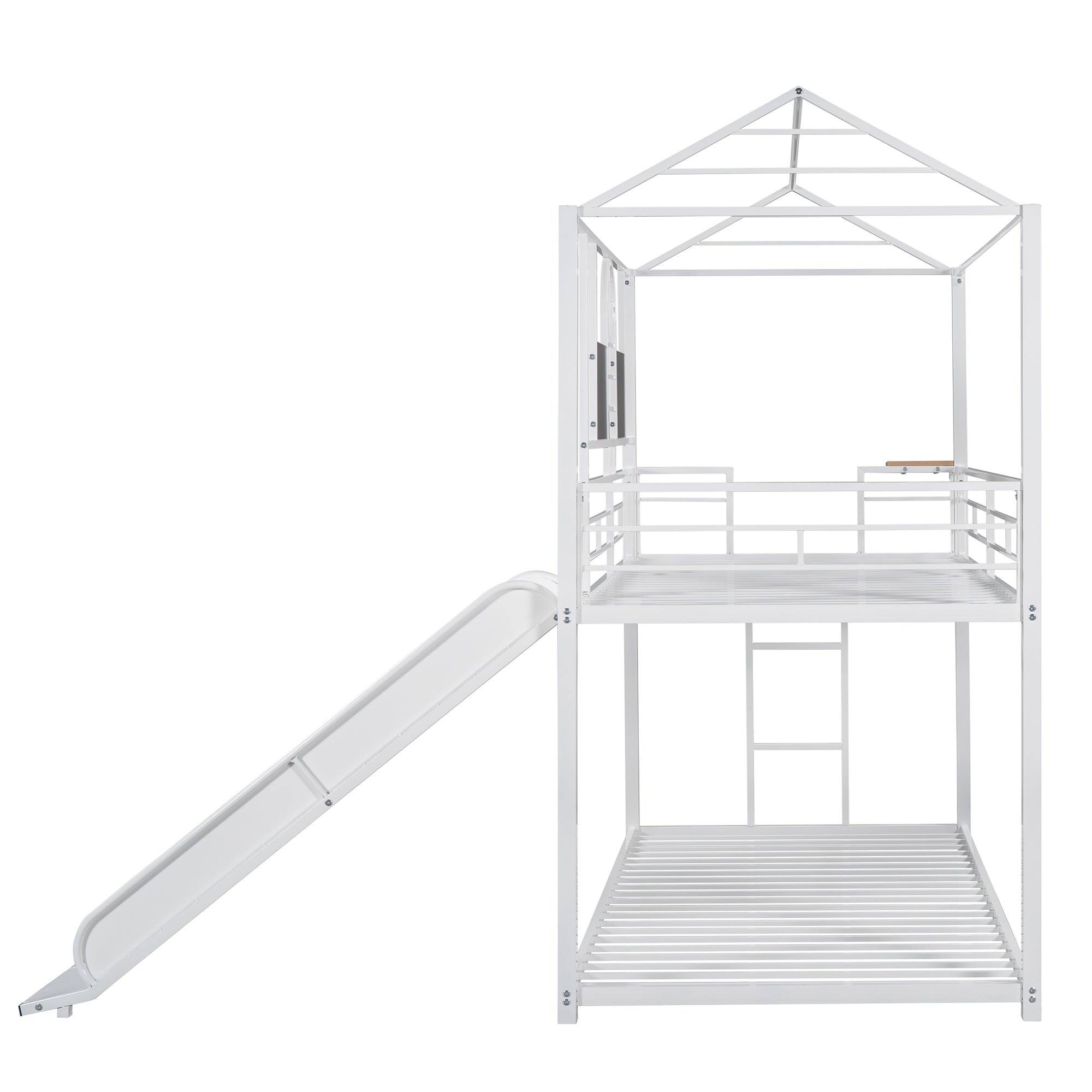 Twin Over Twin Metal Bunk Bed ,Metal Housebed With Slide