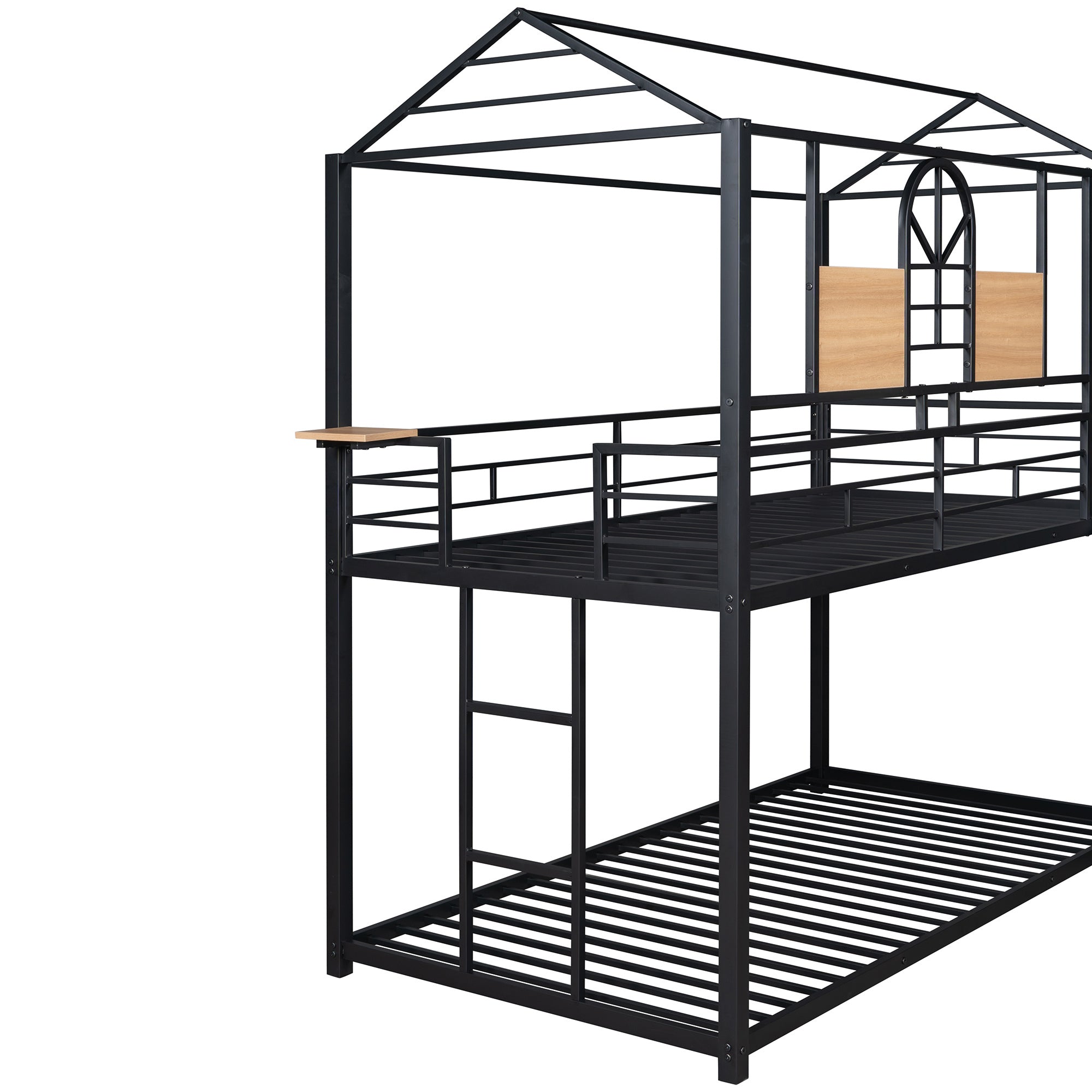 Twin Over Twin Metal Bunk Bed ,Metal Housebed With Slide