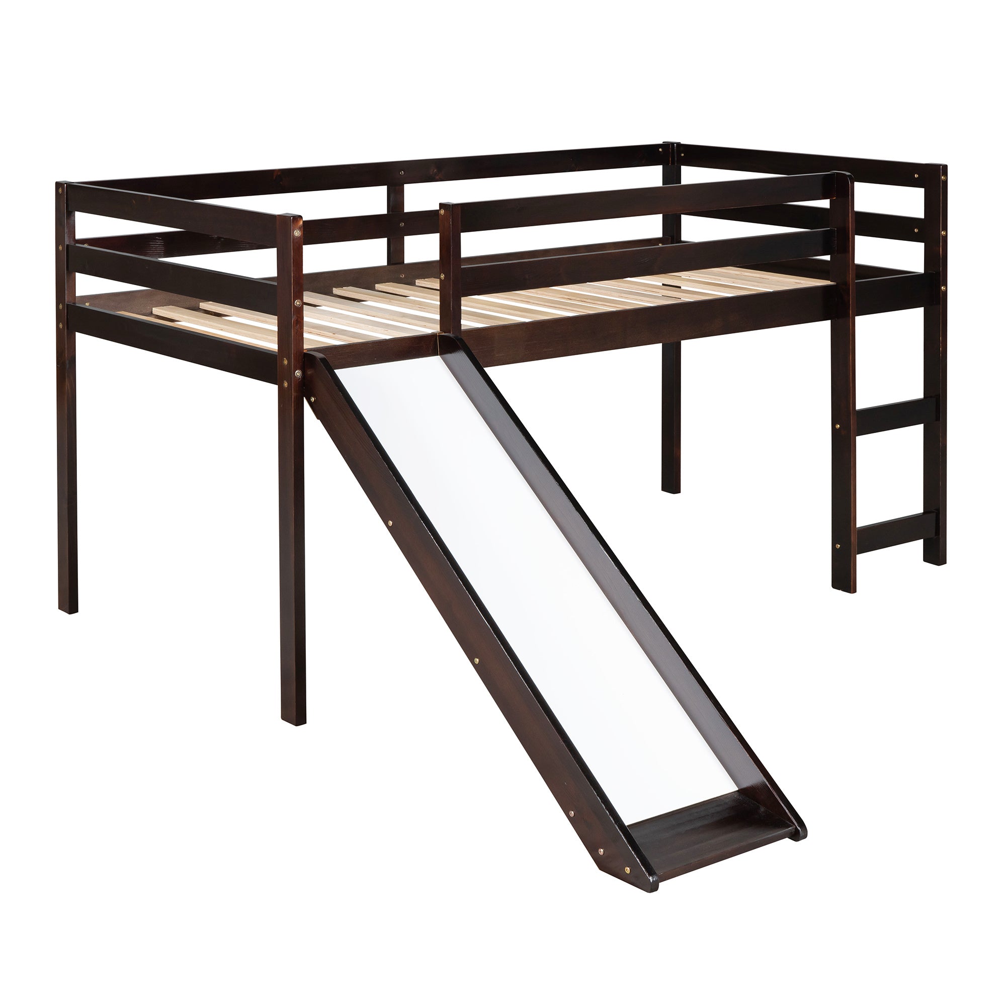 Loft Bed with Slide;  Multifunctional Design;  Twin