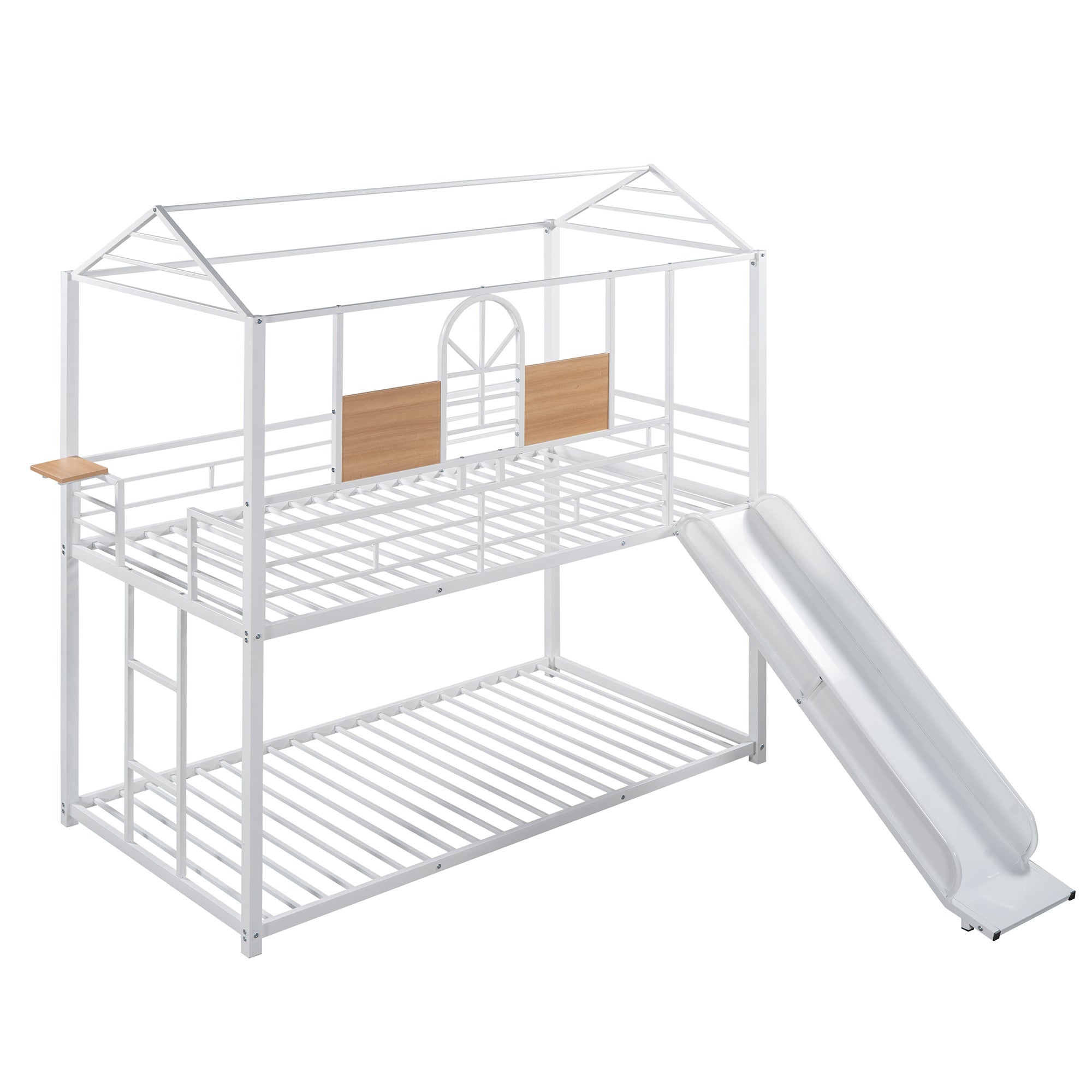 Twin Over Twin Metal Bunk Bed ,Metal Housebed With Slide