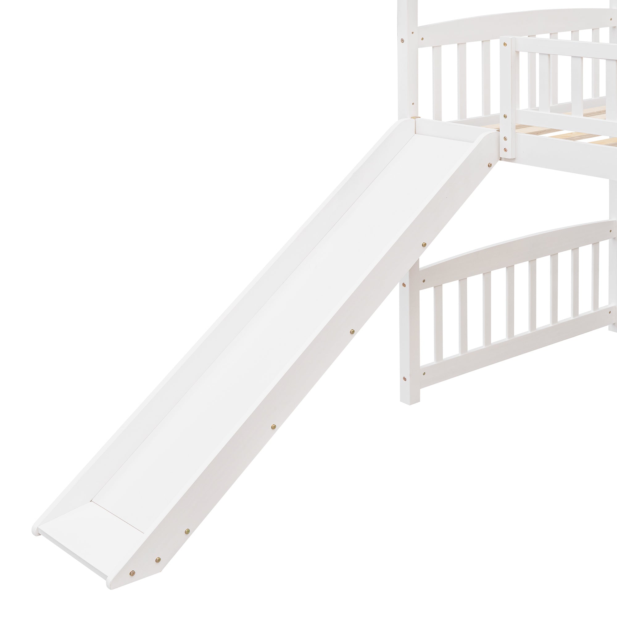 Twin Loft Bed with Slide;  House Bed with Slide