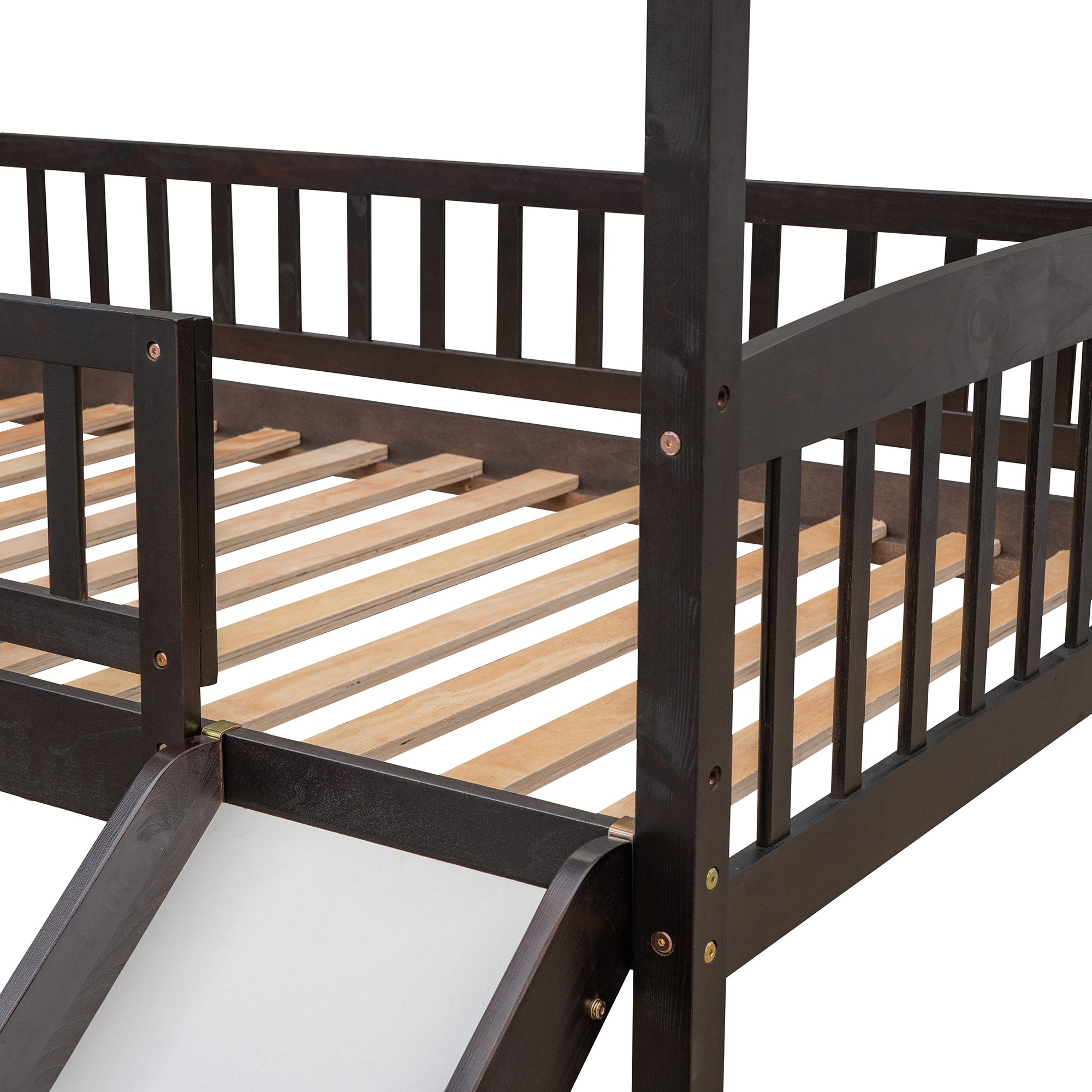 Twin Loft Bed with Slide;  House Bed with Slide