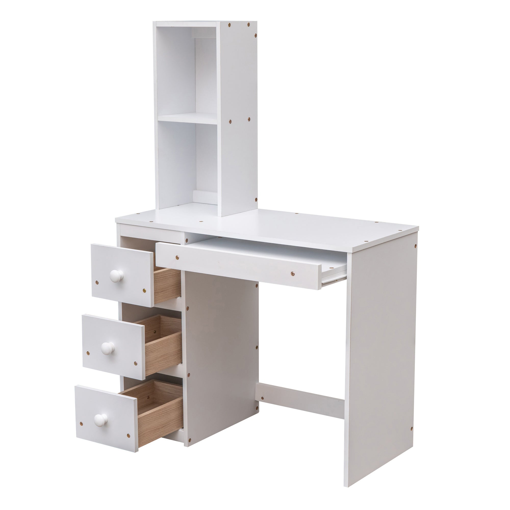 Twin Size Loft Bed with a Stand-alone Bed;  Storage Staircase;  Desk;  Shelves and Drawers