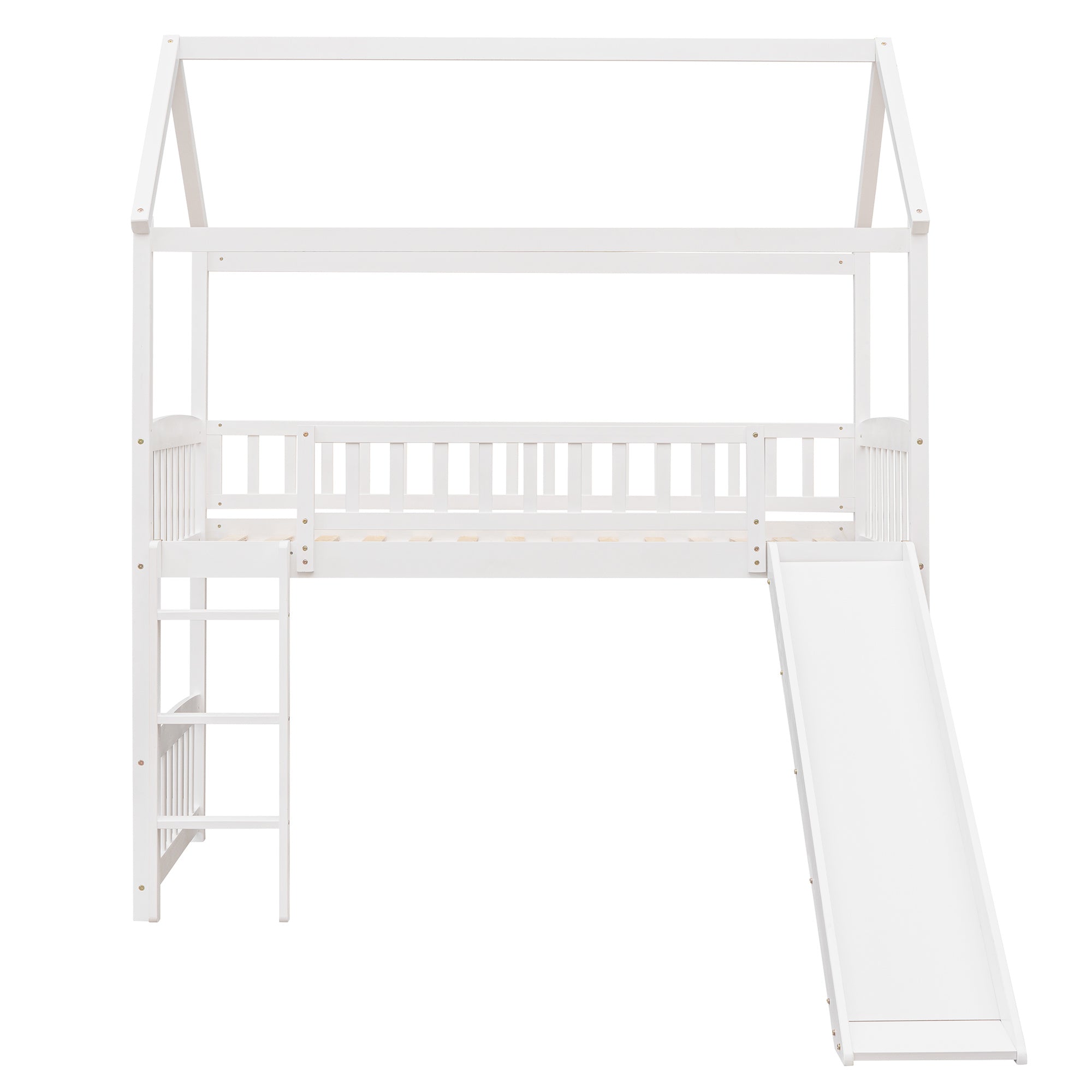 Twin Loft Bed with Slide;  House Bed with Slide