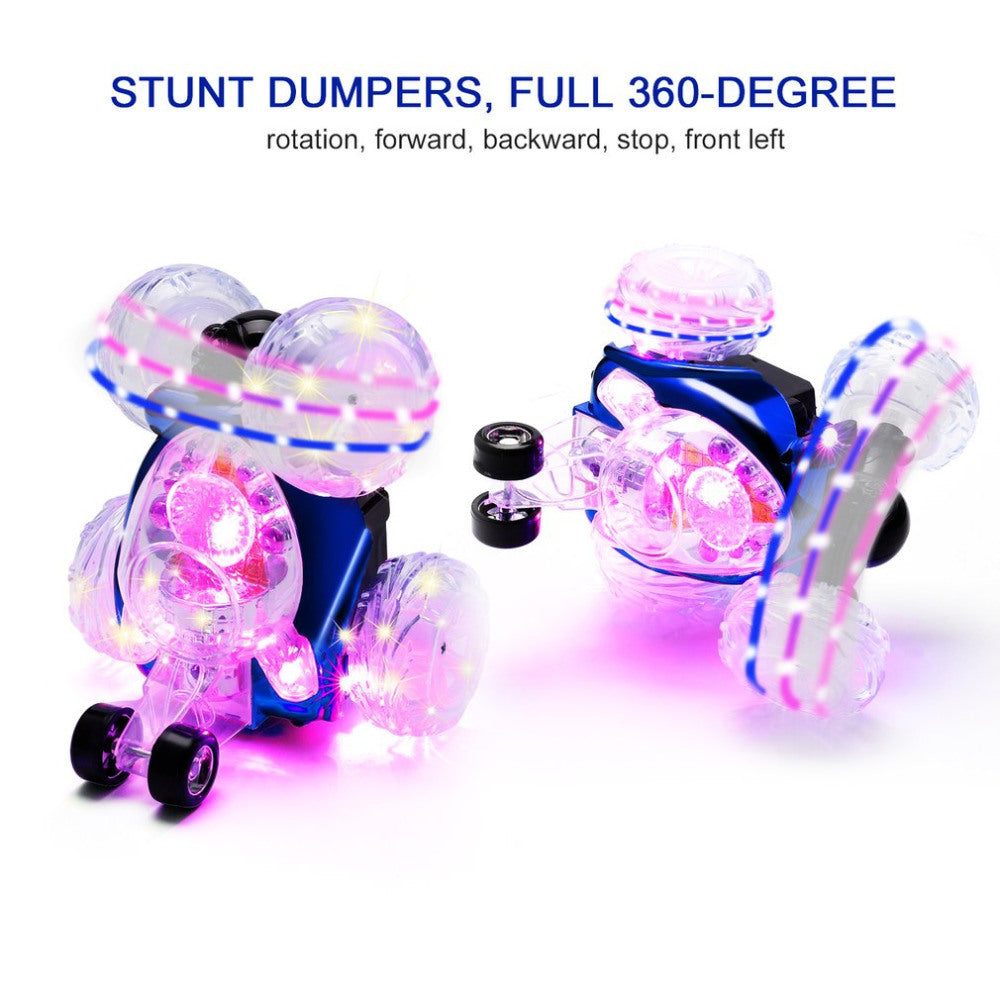 Mini Tumbling Stunt Car Remote Control Dump Off Road Light car Drift racing 360 Degree Rotating Electric Model toys for children